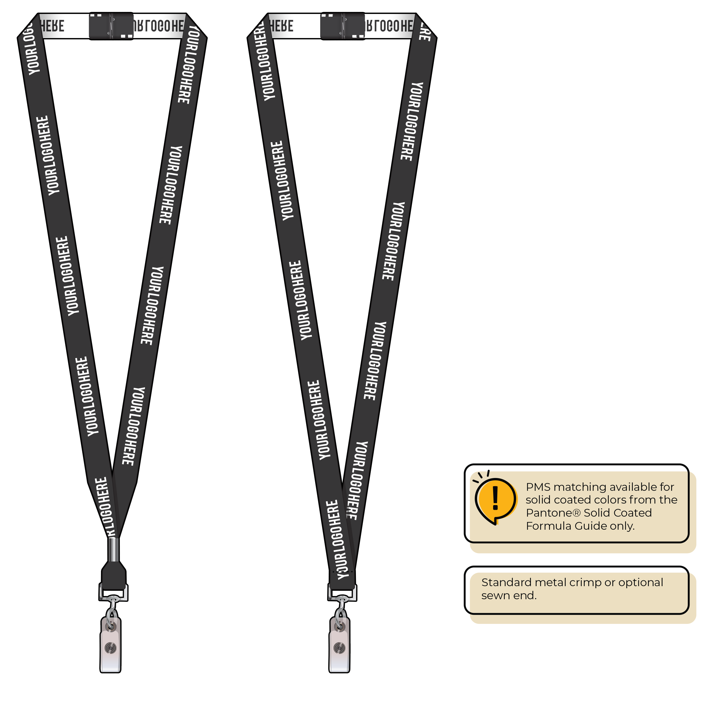 BH0022 | 5/8" Woven Lanyards :: NON-STANDARD END ATTACHMENTS