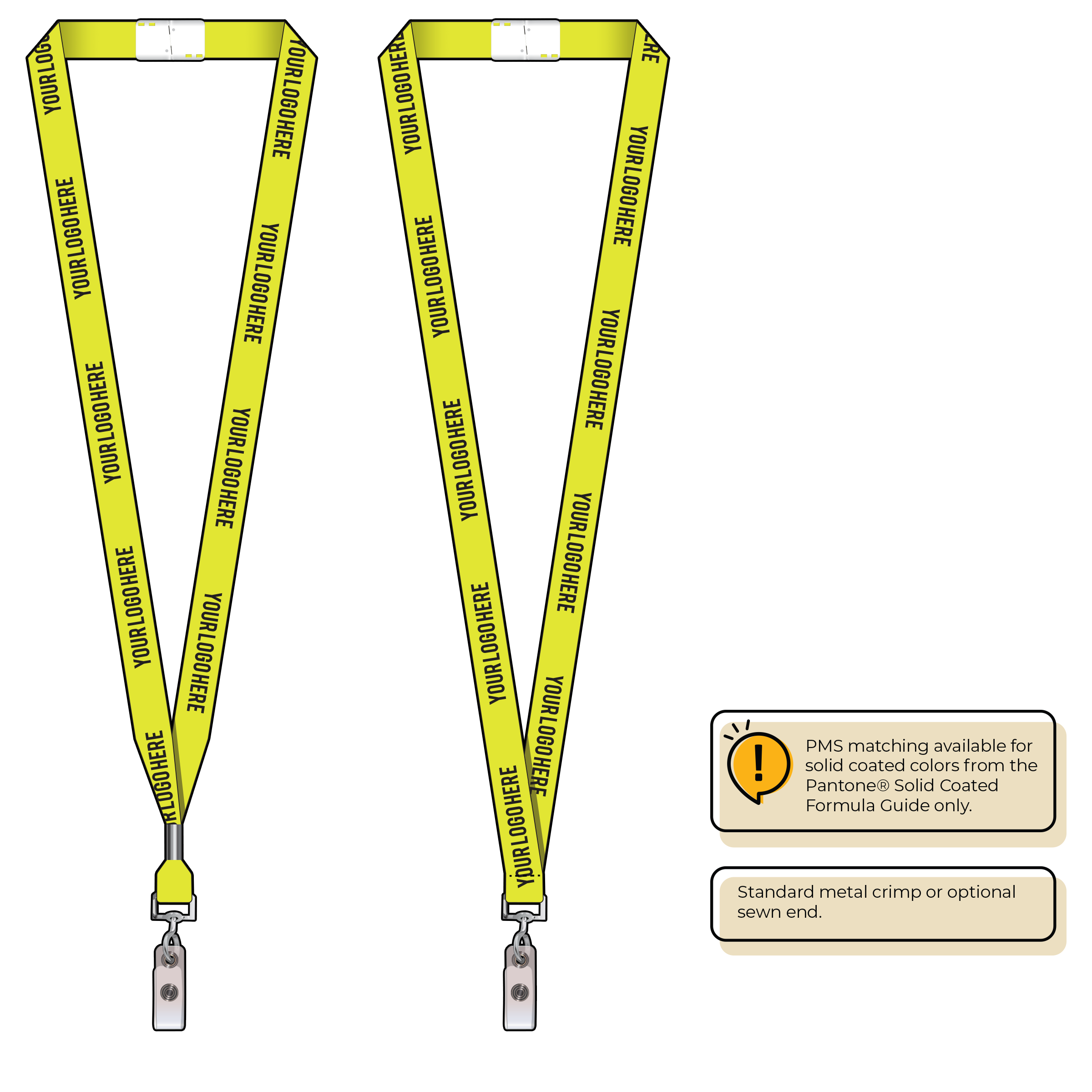 BHN012 | 5/8" Neon MicroWeave Silkscreen Lanyards :: NON-STANDARD END ATTACHMENTS