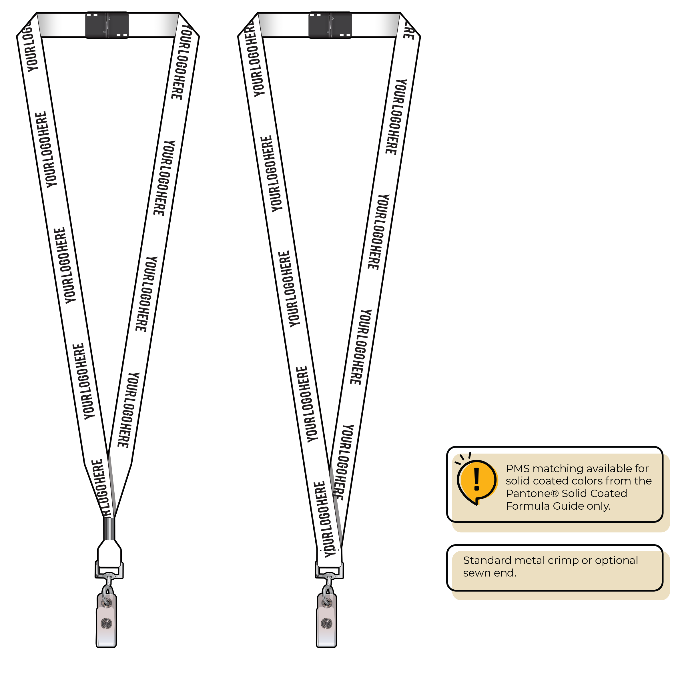 BH0012 | 5/8" MicroWeave Silkscreen Lanyards :: NON-STANDARD END ATTACHMENTS