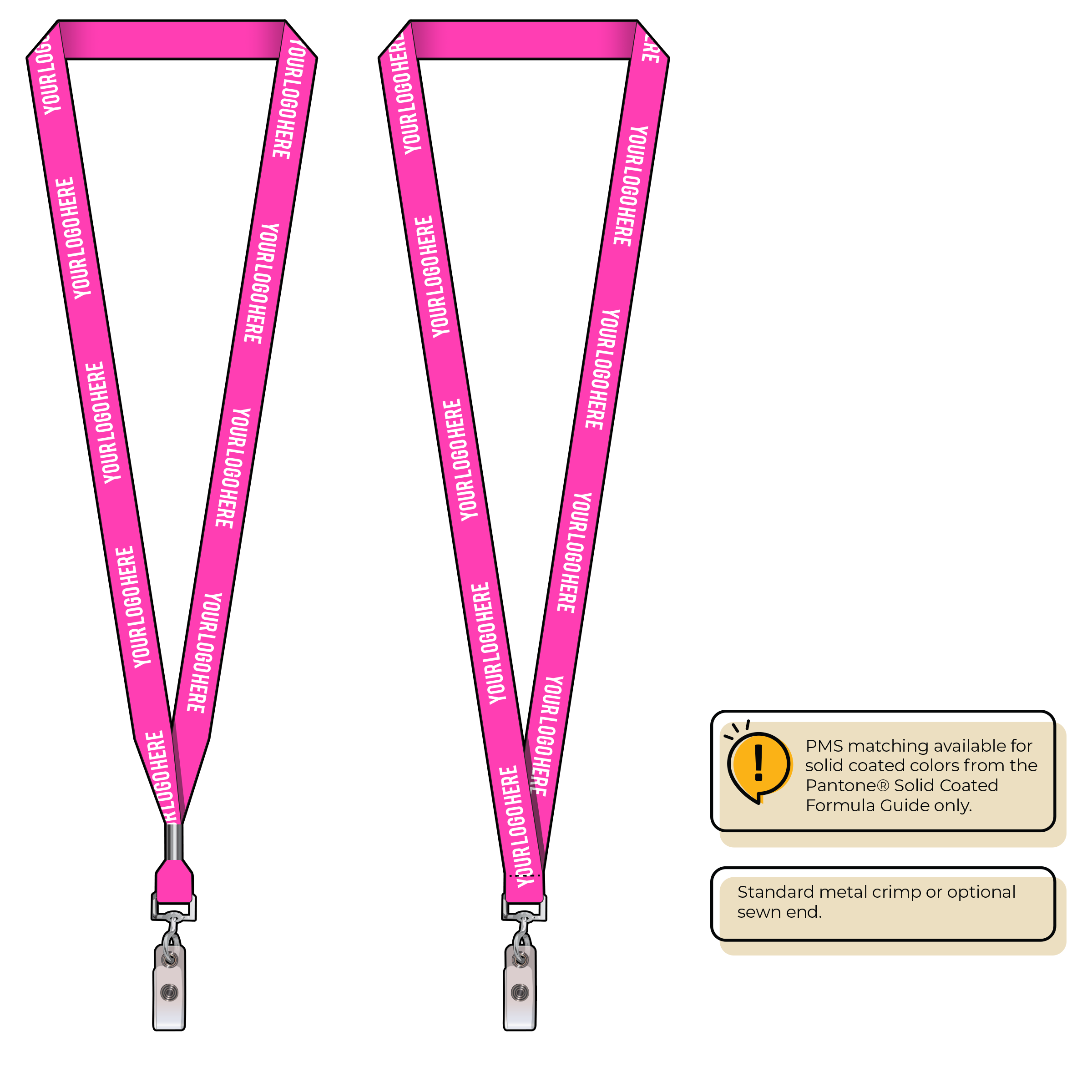 BHN012 | 5/8" Neon MicroWeave Silkscreen Lanyards :: NON-STANDARD END ATTACHMENTS