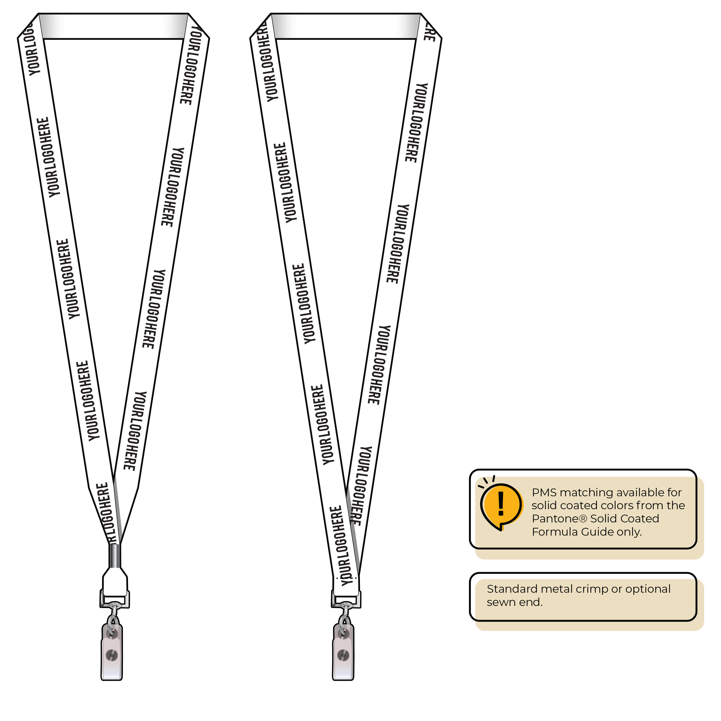 BH0012 | 5/8" MicroWeave Silkscreen Lanyards :: NON-STANDARD END ATTACHMENTS