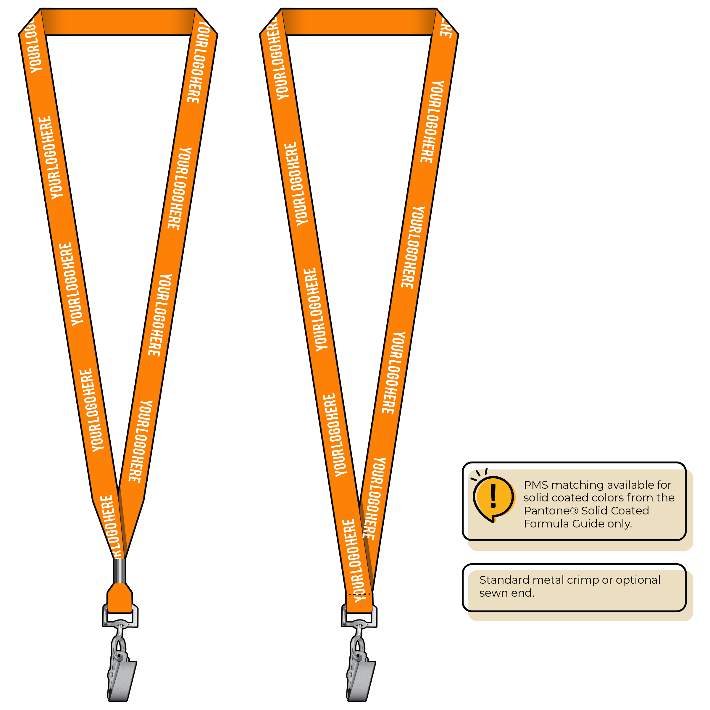 BH0012 | 5/8" MicroWeave Silkscreen Lanyards :: STANDARD END ATTACHMENTS