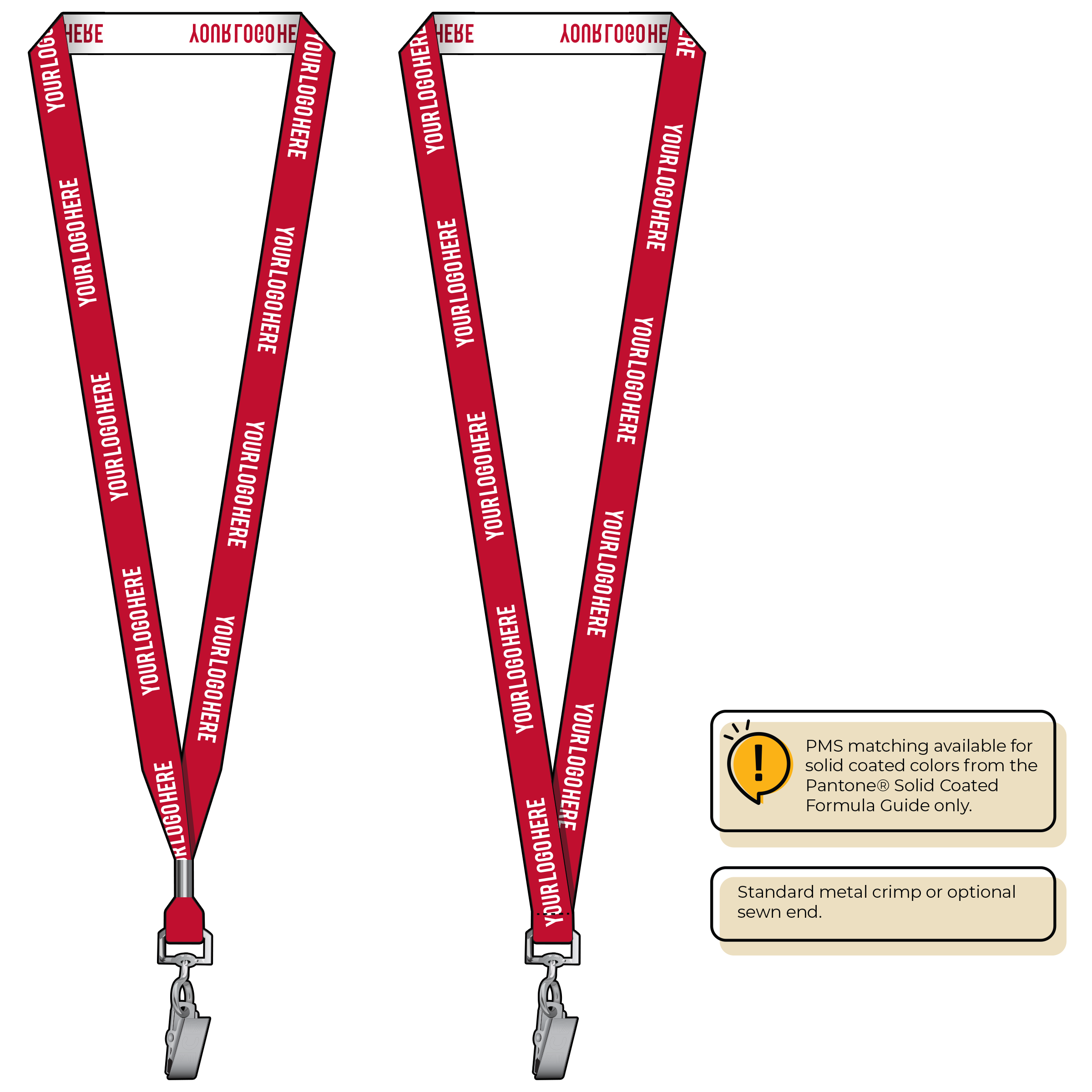 BH0022 | 5/8" Woven Lanyards :: STANDARD END ATTACHMENTS