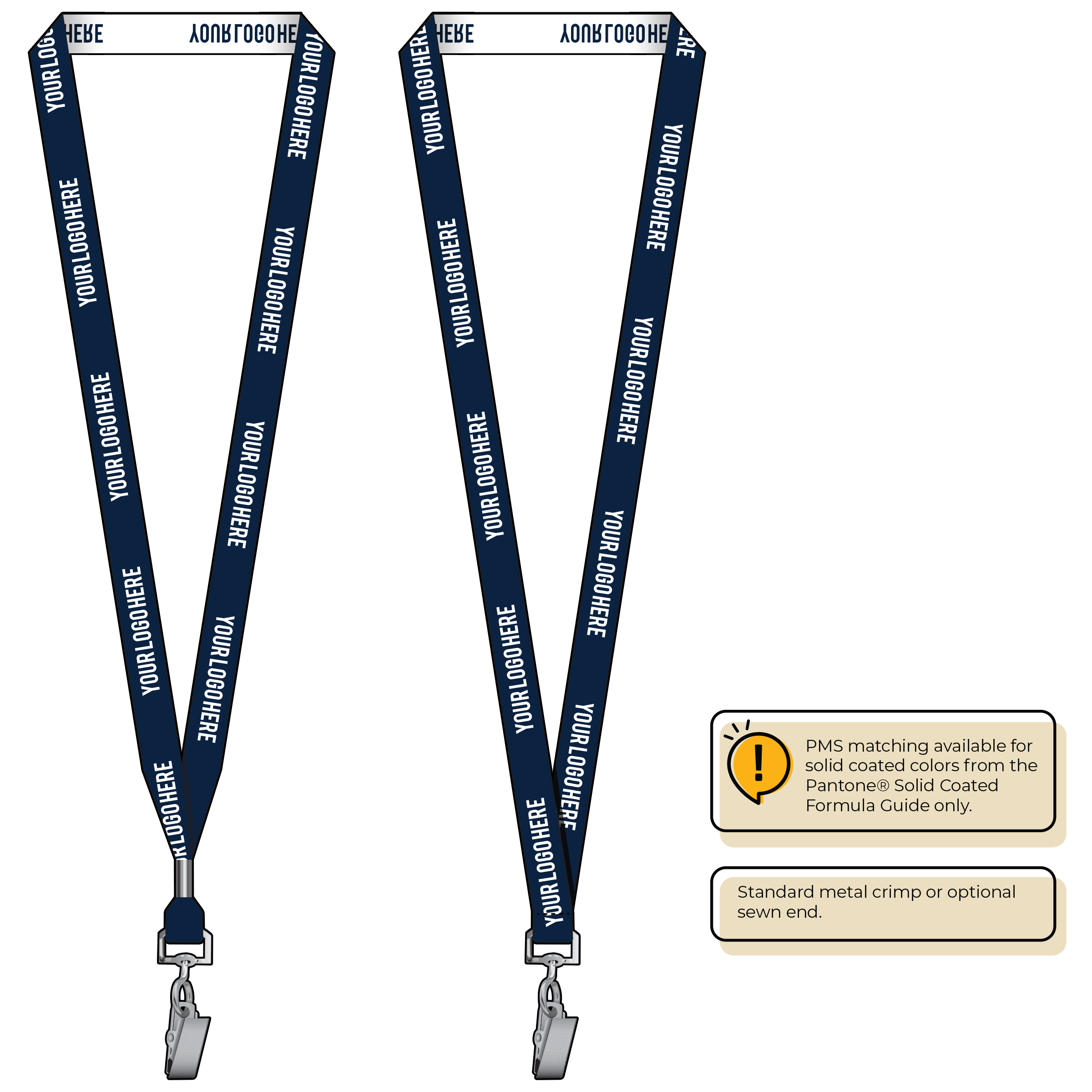 BH0022 | 5/8" Woven Lanyards :: STANDARD END ATTACHMENTS