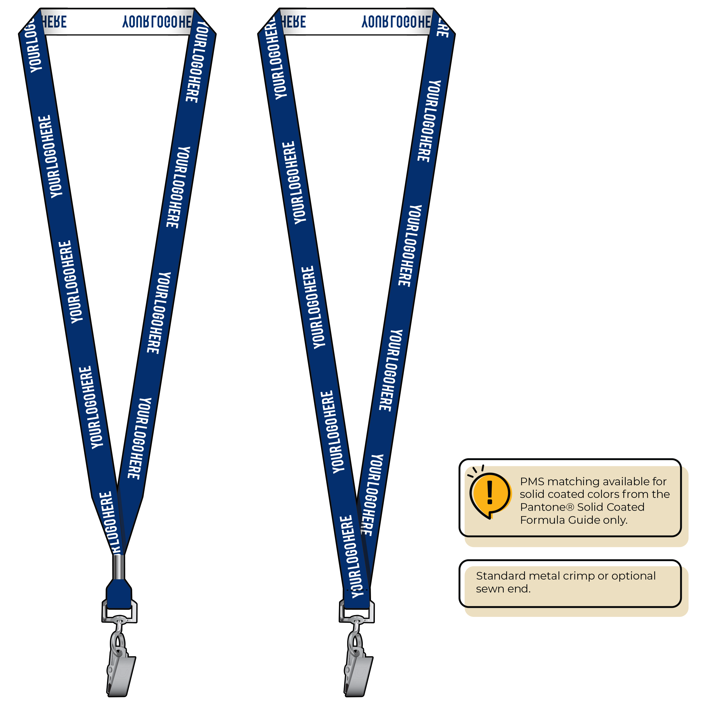 BH0022 | 5/8" Woven Lanyards :: STANDARD END ATTACHMENTS