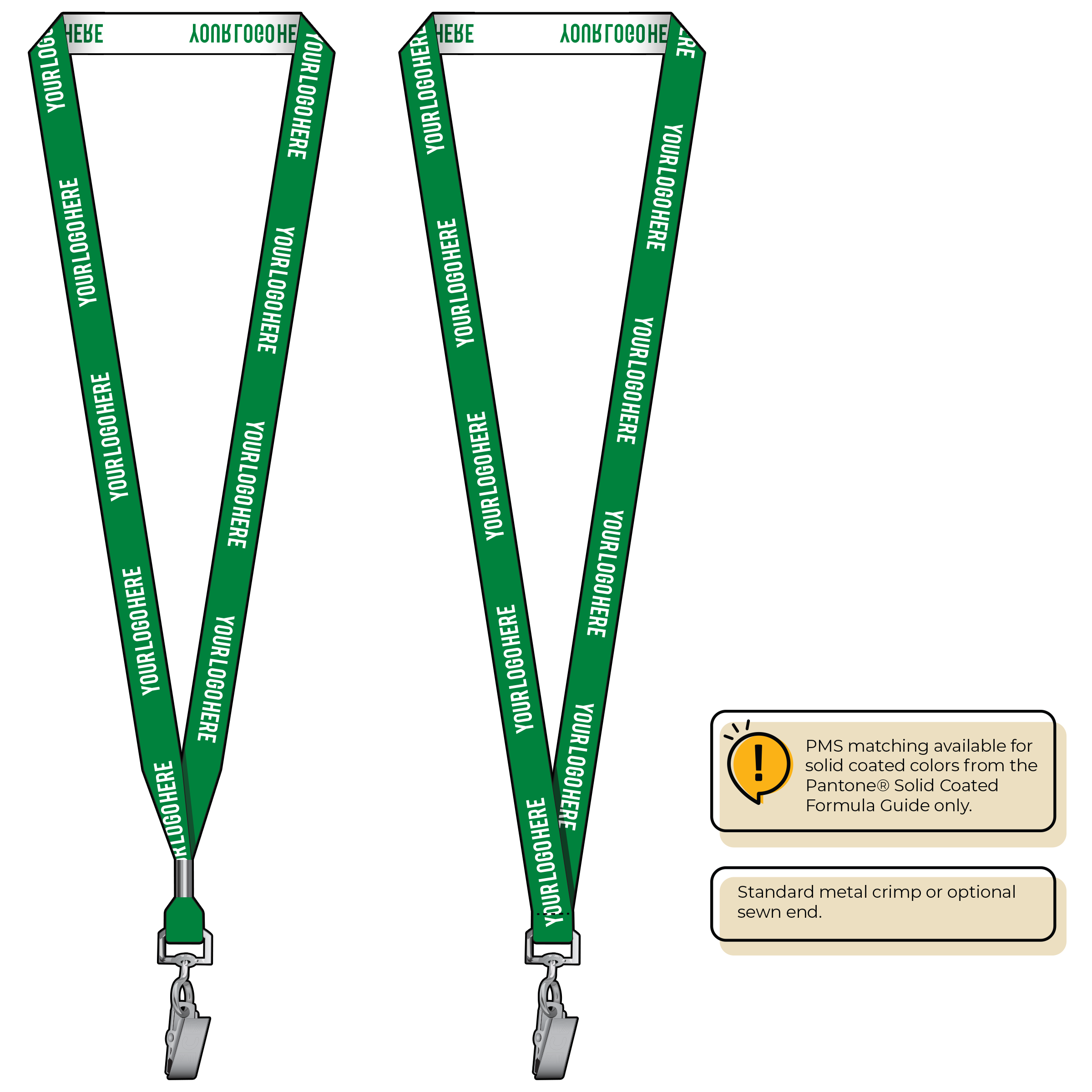 BH0022 | 5/8" Woven Lanyards :: STANDARD END ATTACHMENTS
