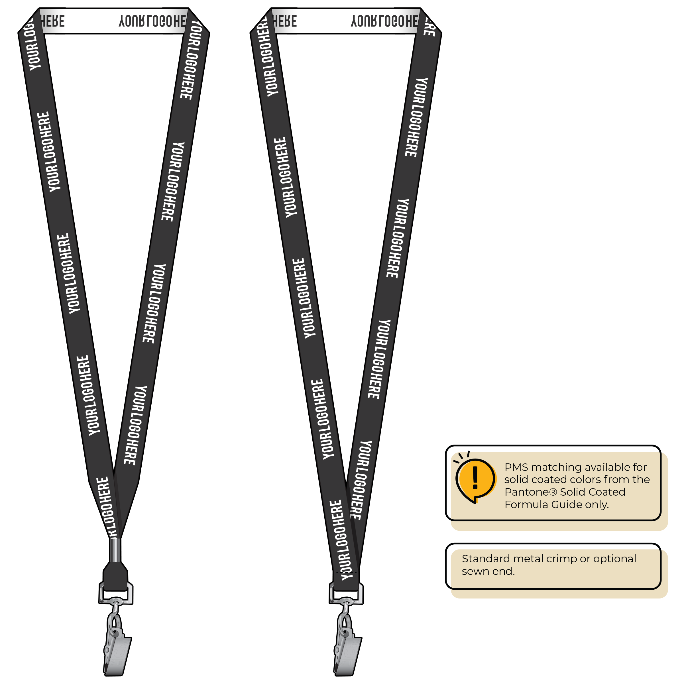 BH0022 | 5/8" Woven Lanyards :: STANDARD END ATTACHMENTS