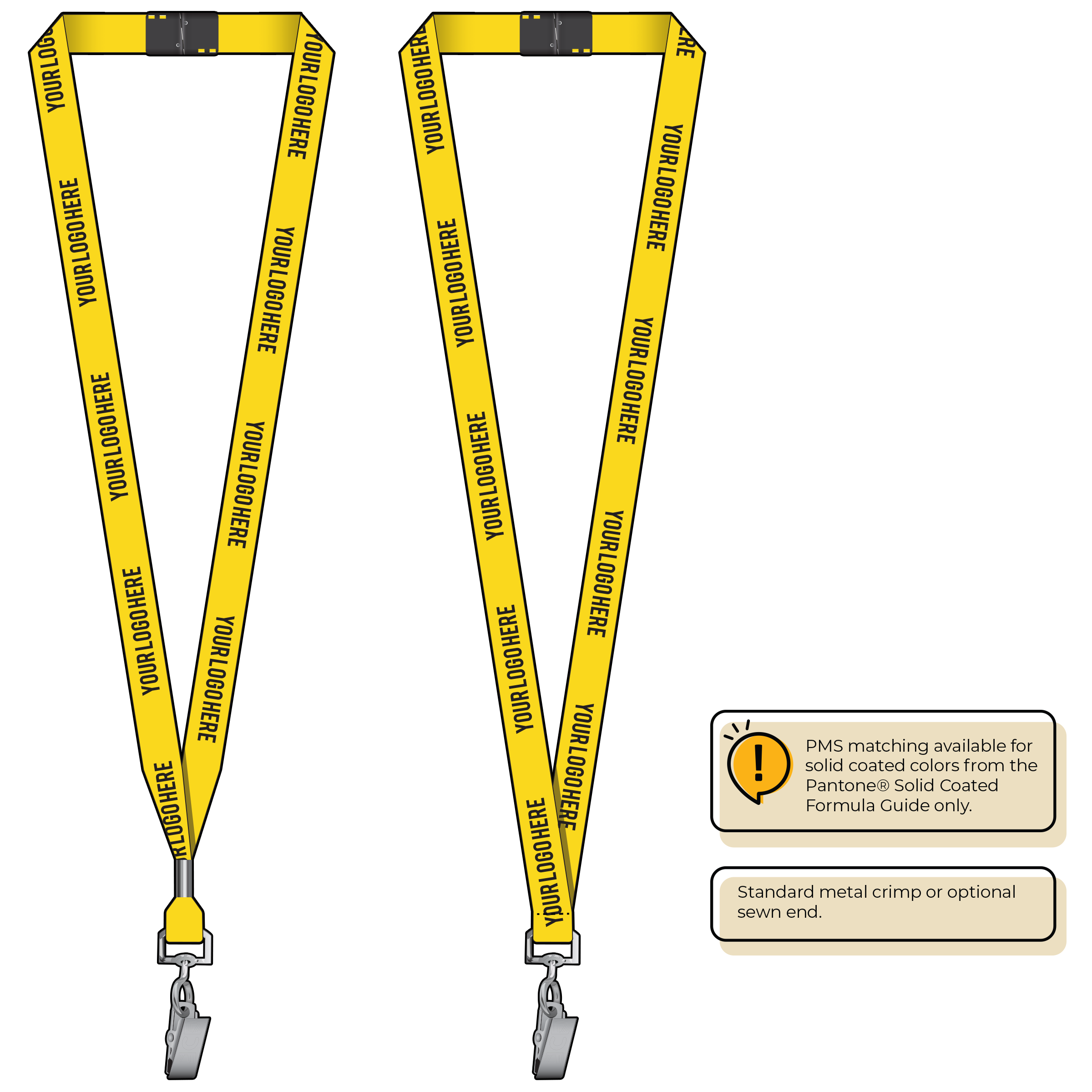 BH0012 | 5/8" MicroWeave Silkscreen Lanyards :: STANDARD END ATTACHMENTS