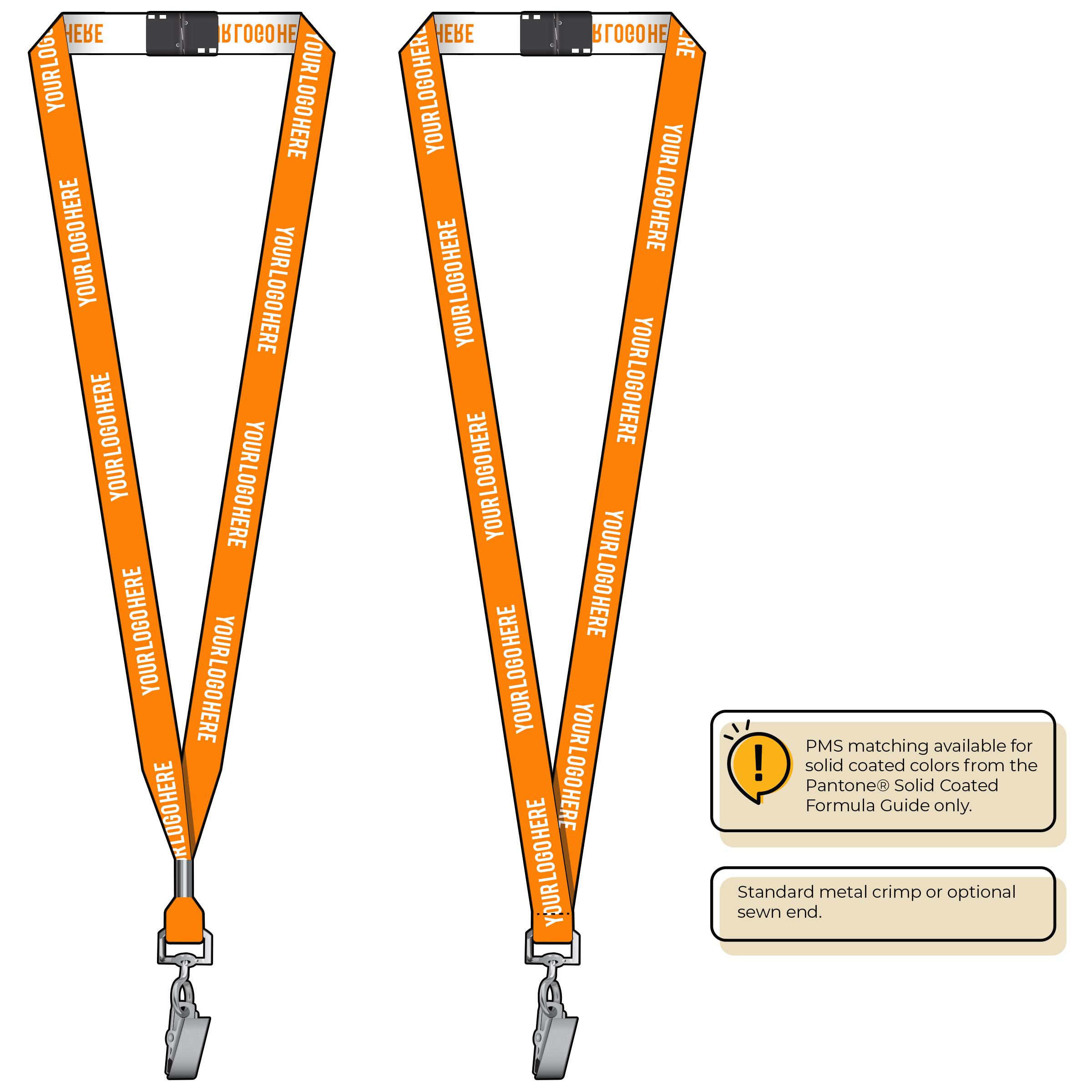 BH0022 | 5/8" Woven Lanyards :: STANDARD END ATTACHMENTS
