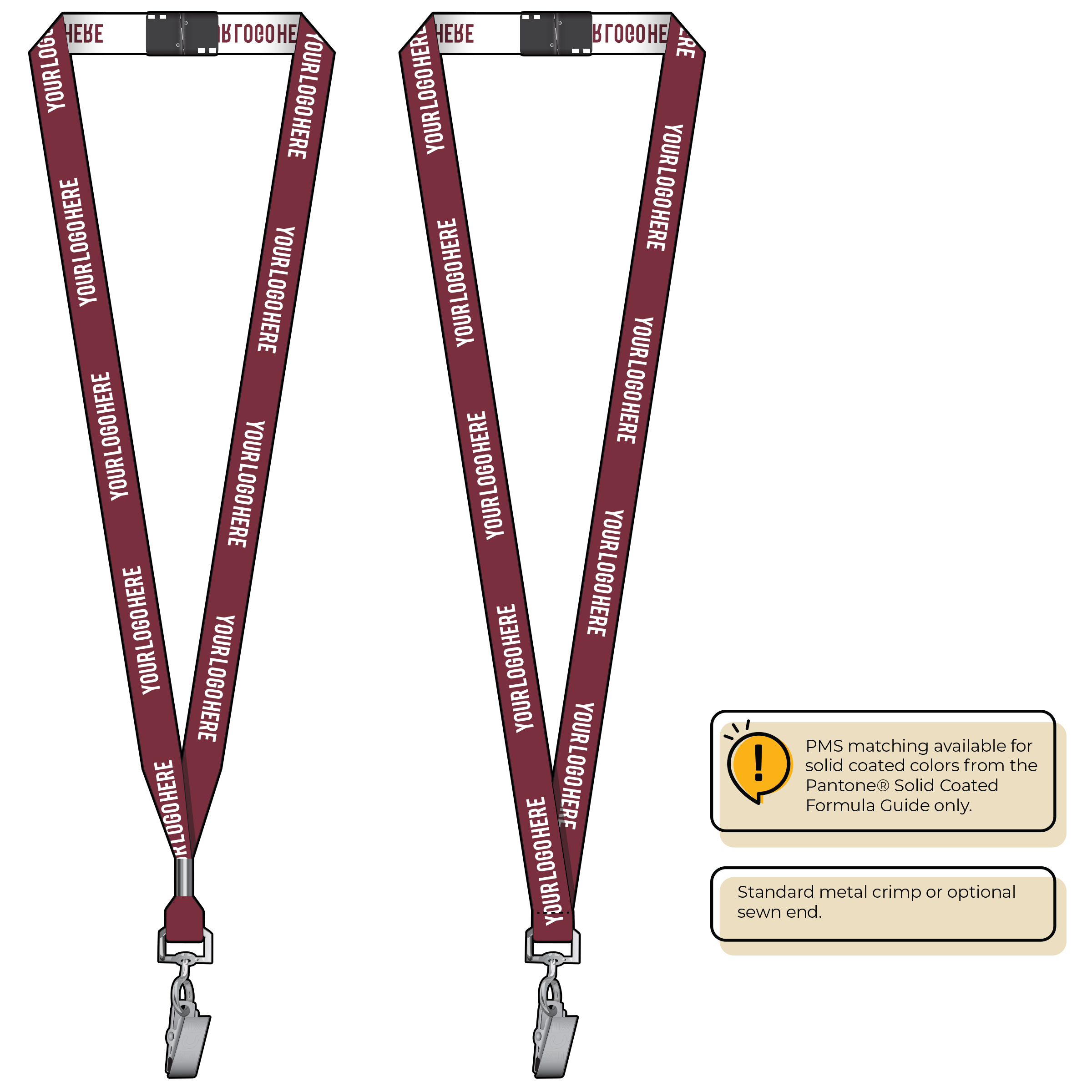 BH0022 | 5/8" Woven Lanyards :: STANDARD END ATTACHMENTS