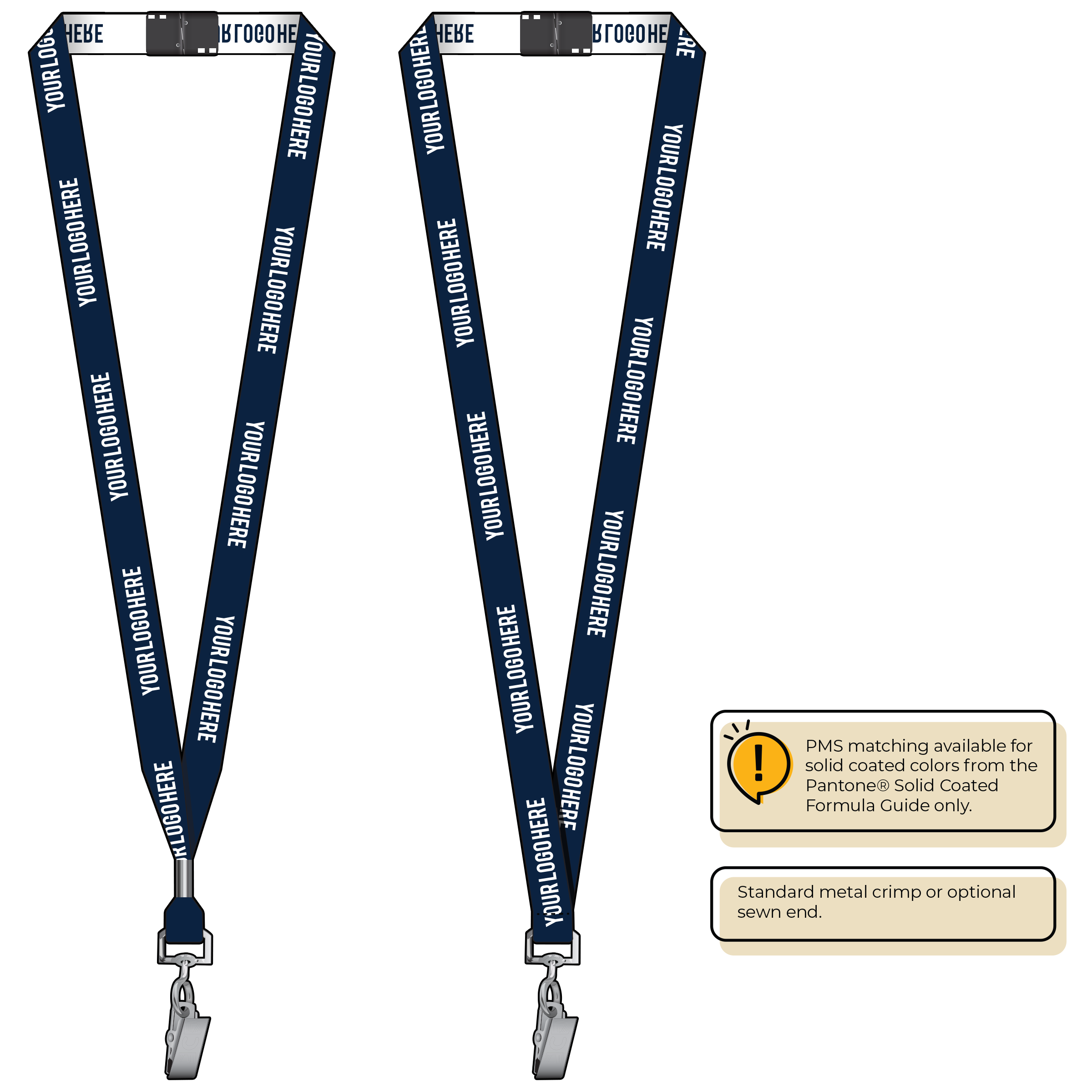 BH0022 | 5/8" Woven Lanyards :: STANDARD END ATTACHMENTS