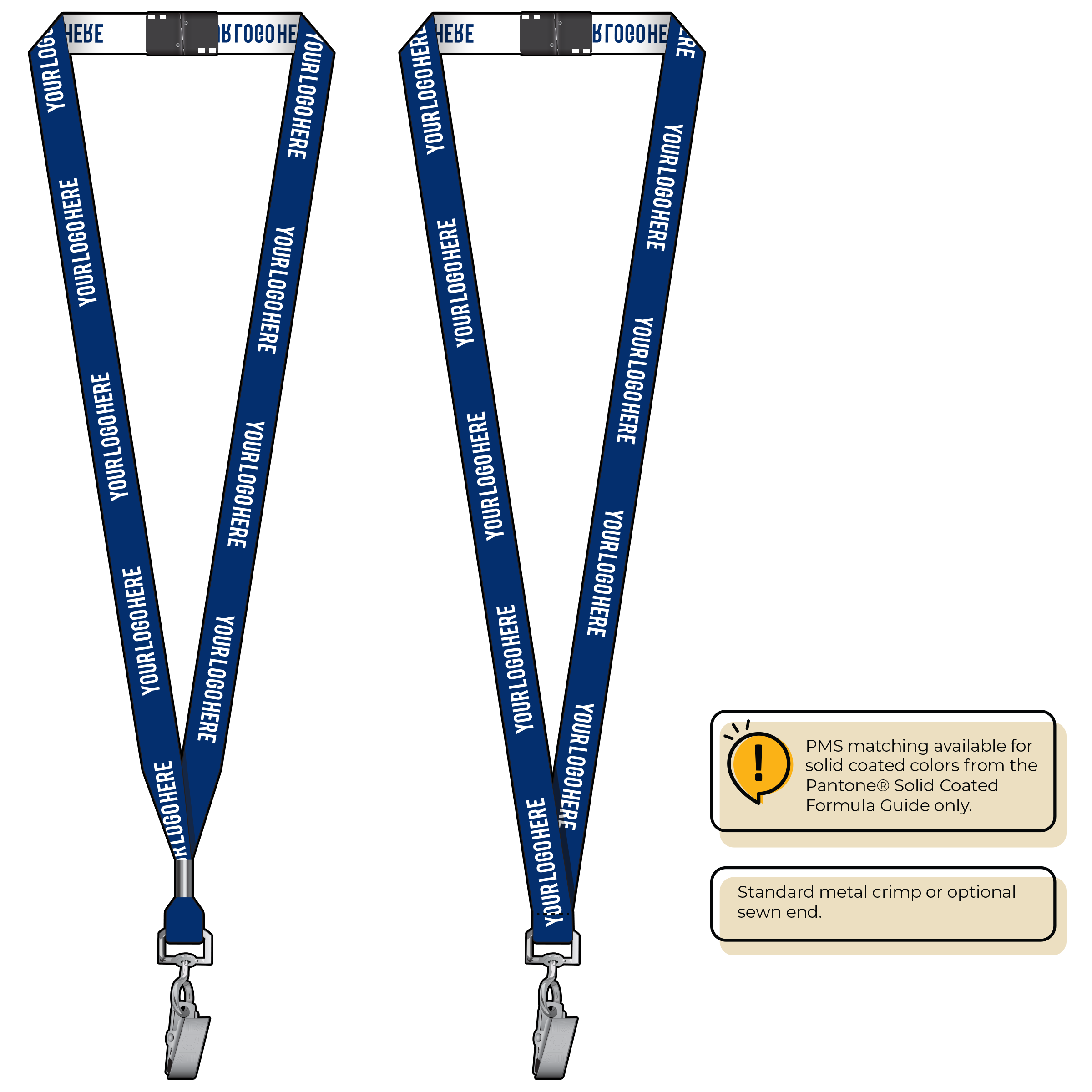 BH0022 | 5/8" Woven Lanyards :: STANDARD END ATTACHMENTS