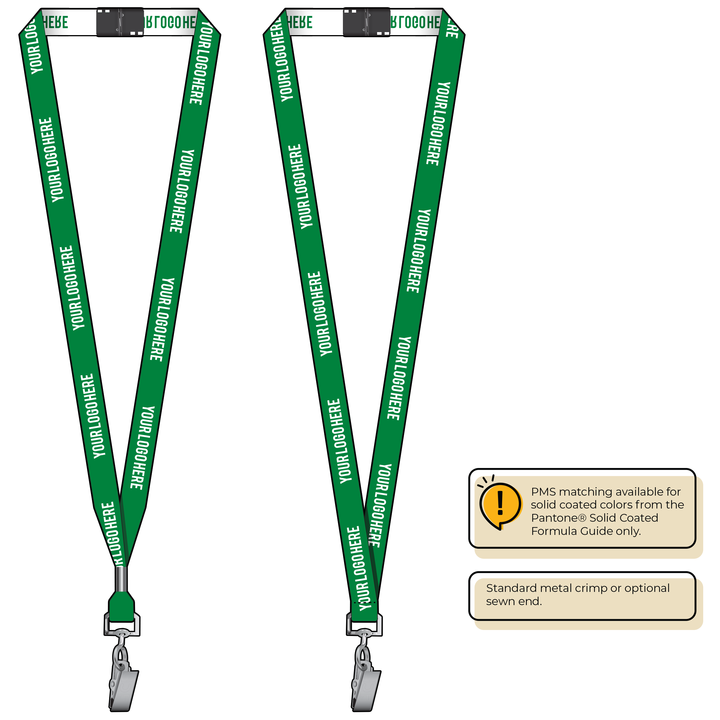 BH0022 | 5/8" Woven Lanyards :: STANDARD END ATTACHMENTS