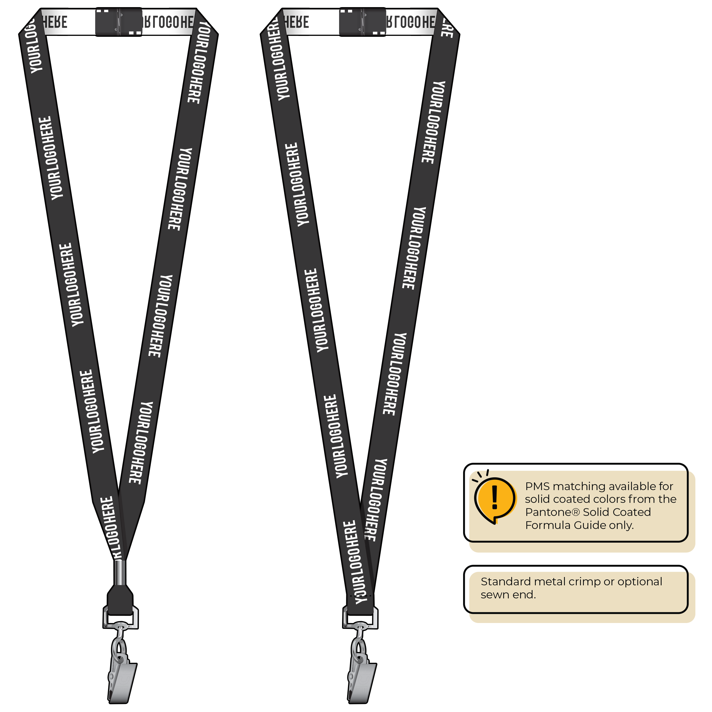 BH0022 | 5/8" Woven Lanyards :: STANDARD END ATTACHMENTS