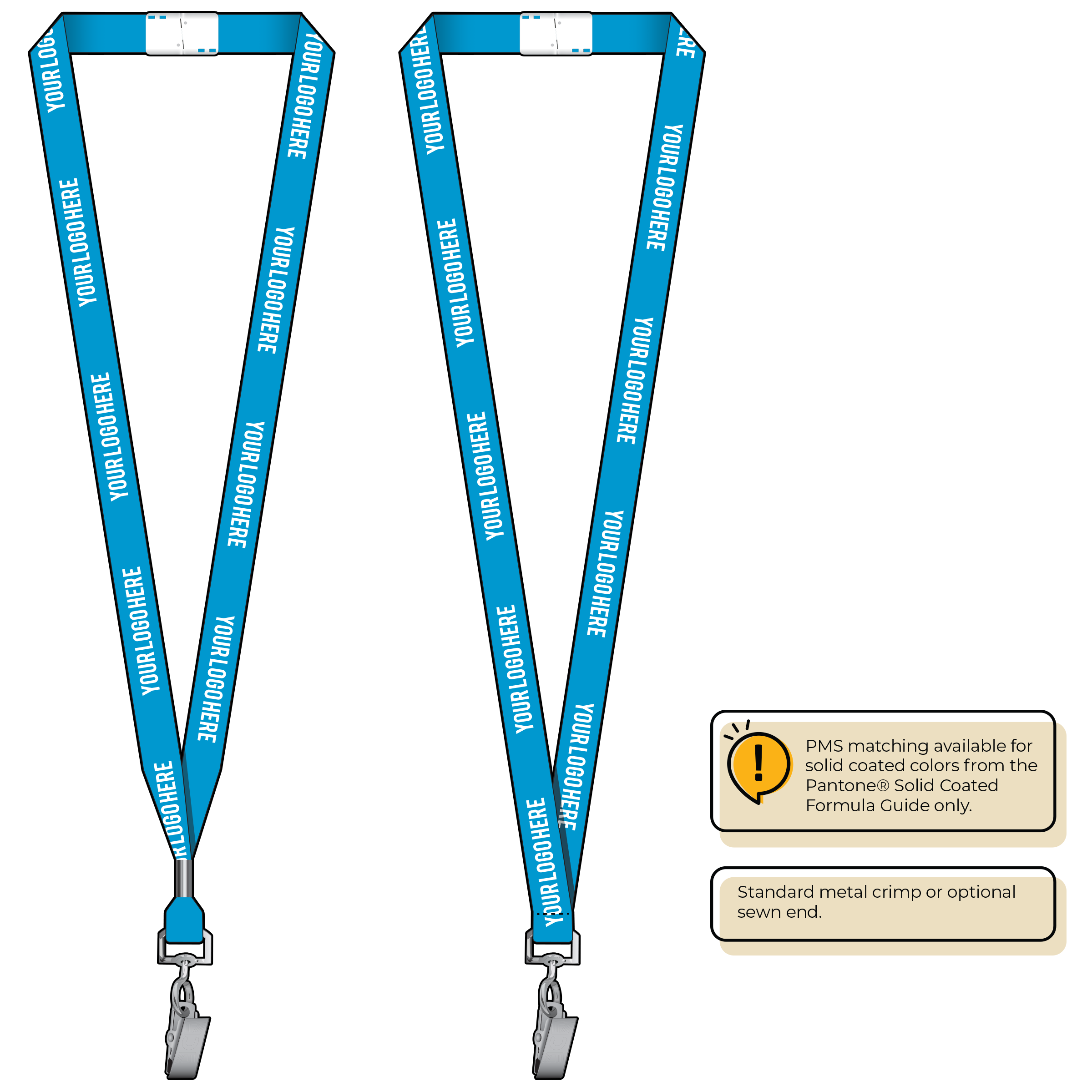BHN012 | 5/8" Neon MicroWeave Silkscreen Lanyards :: STANDARD END ATTACHMENTS