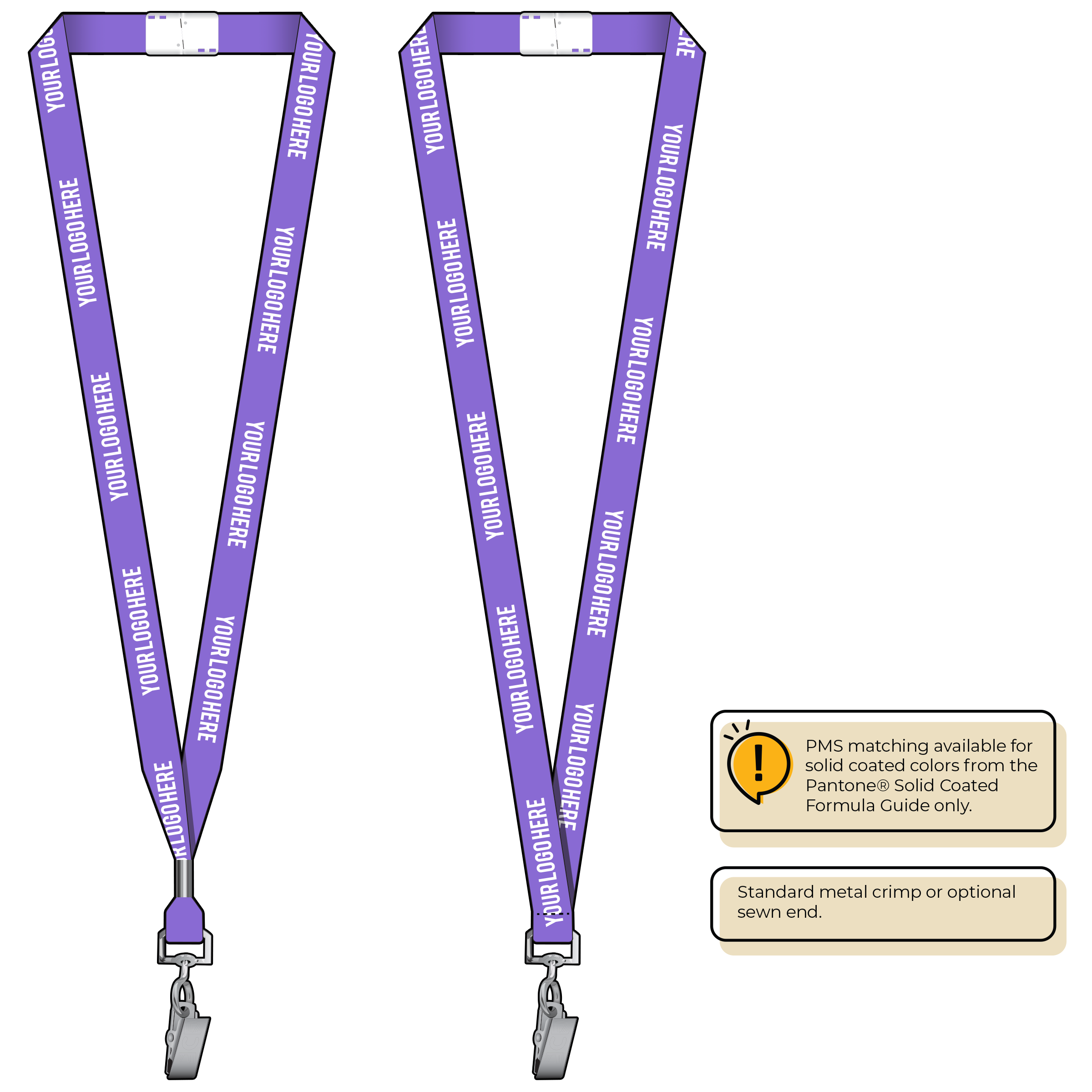 BHN012 | 5/8" Neon MicroWeave Silkscreen Lanyards :: STANDARD END ATTACHMENTS