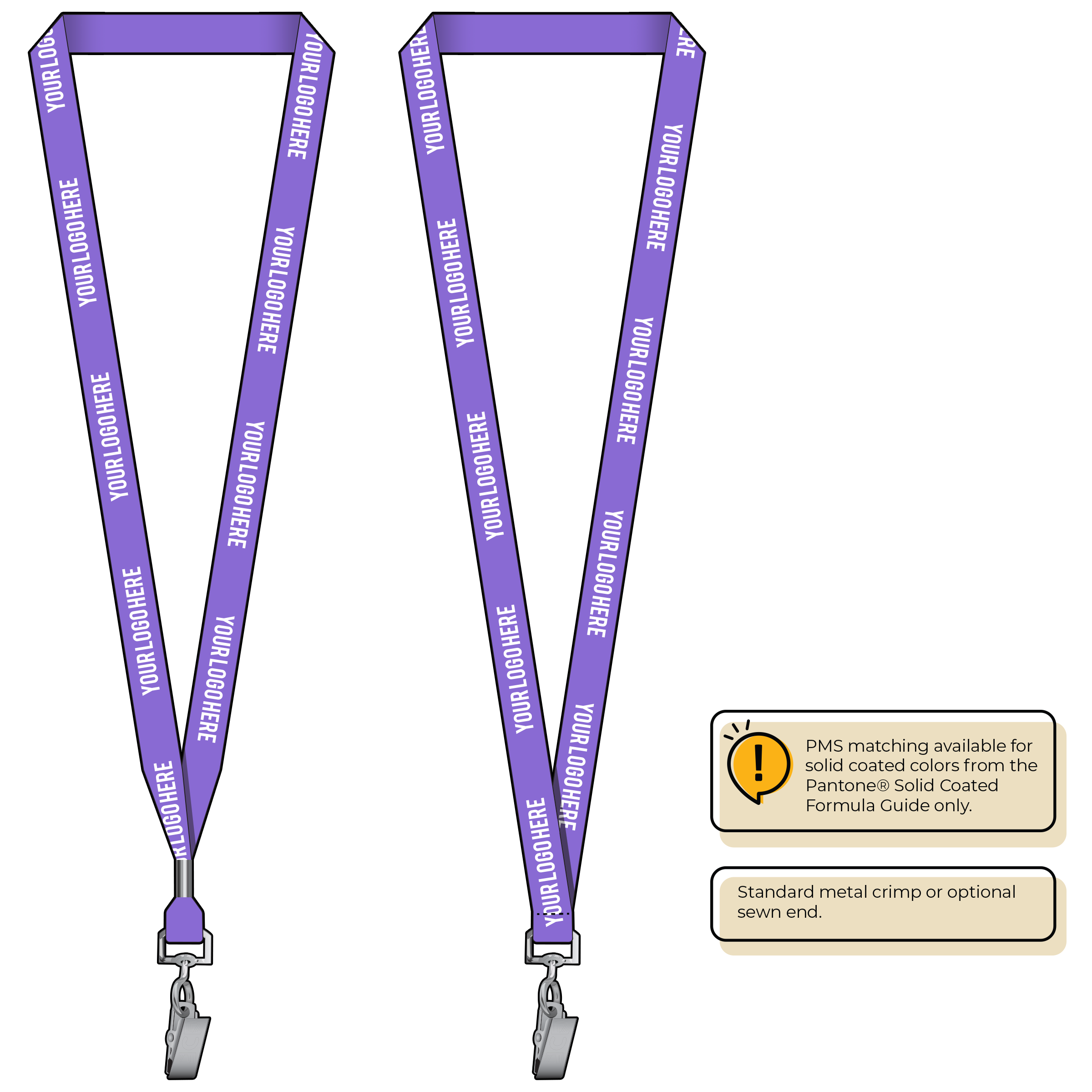 BHN012 | 5/8" Neon MicroWeave Silkscreen Lanyards :: STANDARD END ATTACHMENTS