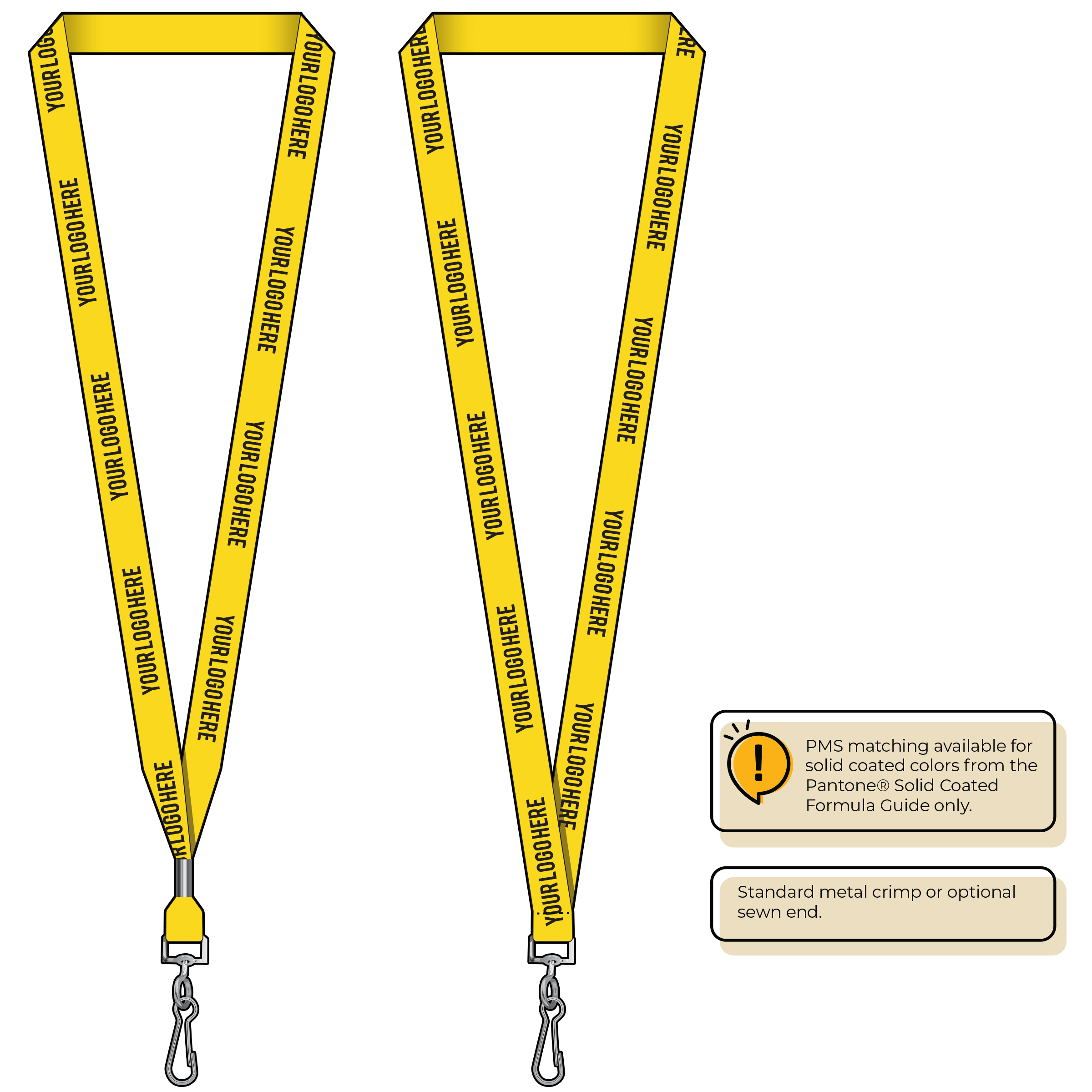 BH0012 | 5/8" MicroWeave Silkscreen Lanyards :: STANDARD END ATTACHMENTS