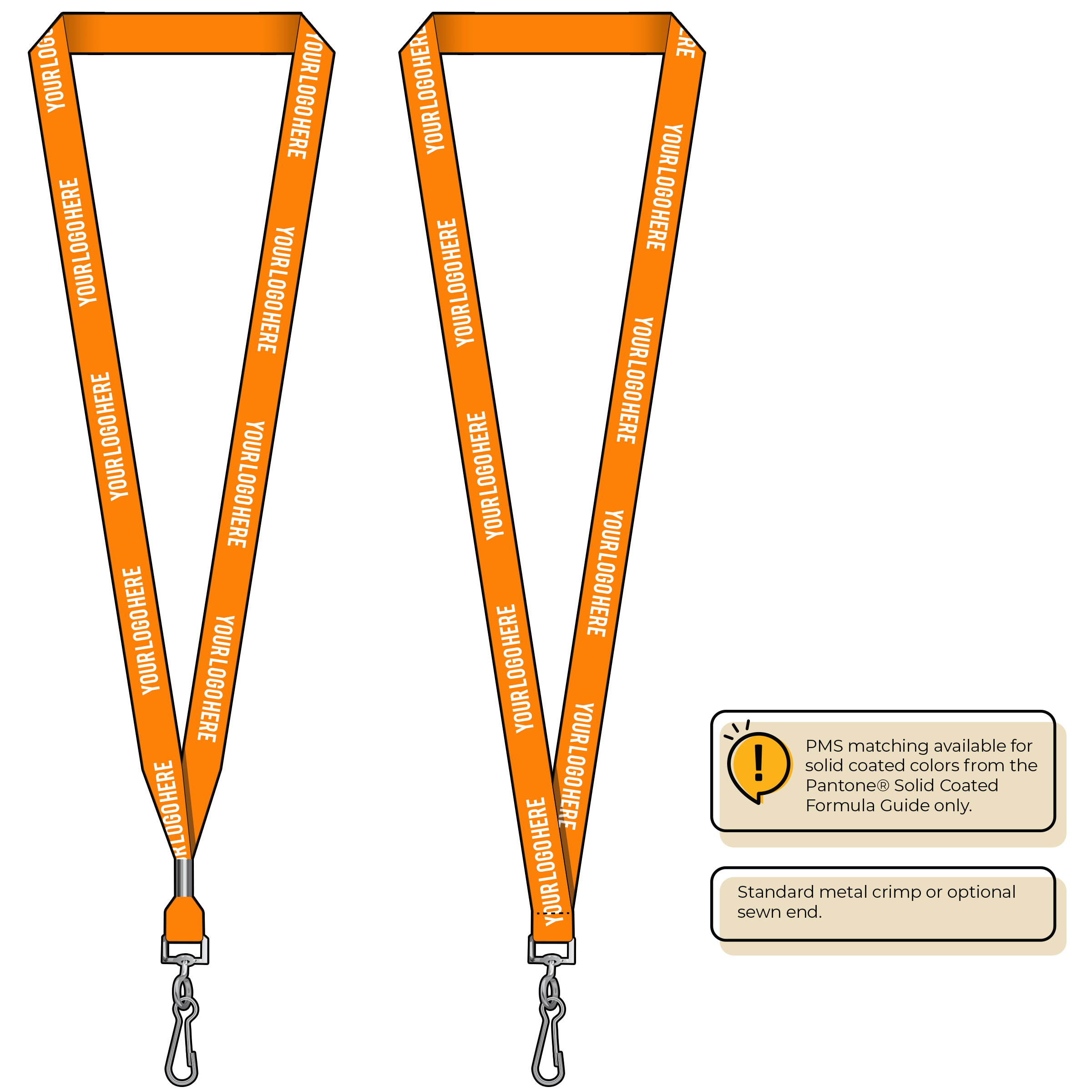BH0012 | 5/8" MicroWeave Silkscreen Lanyards :: STANDARD END ATTACHMENTS