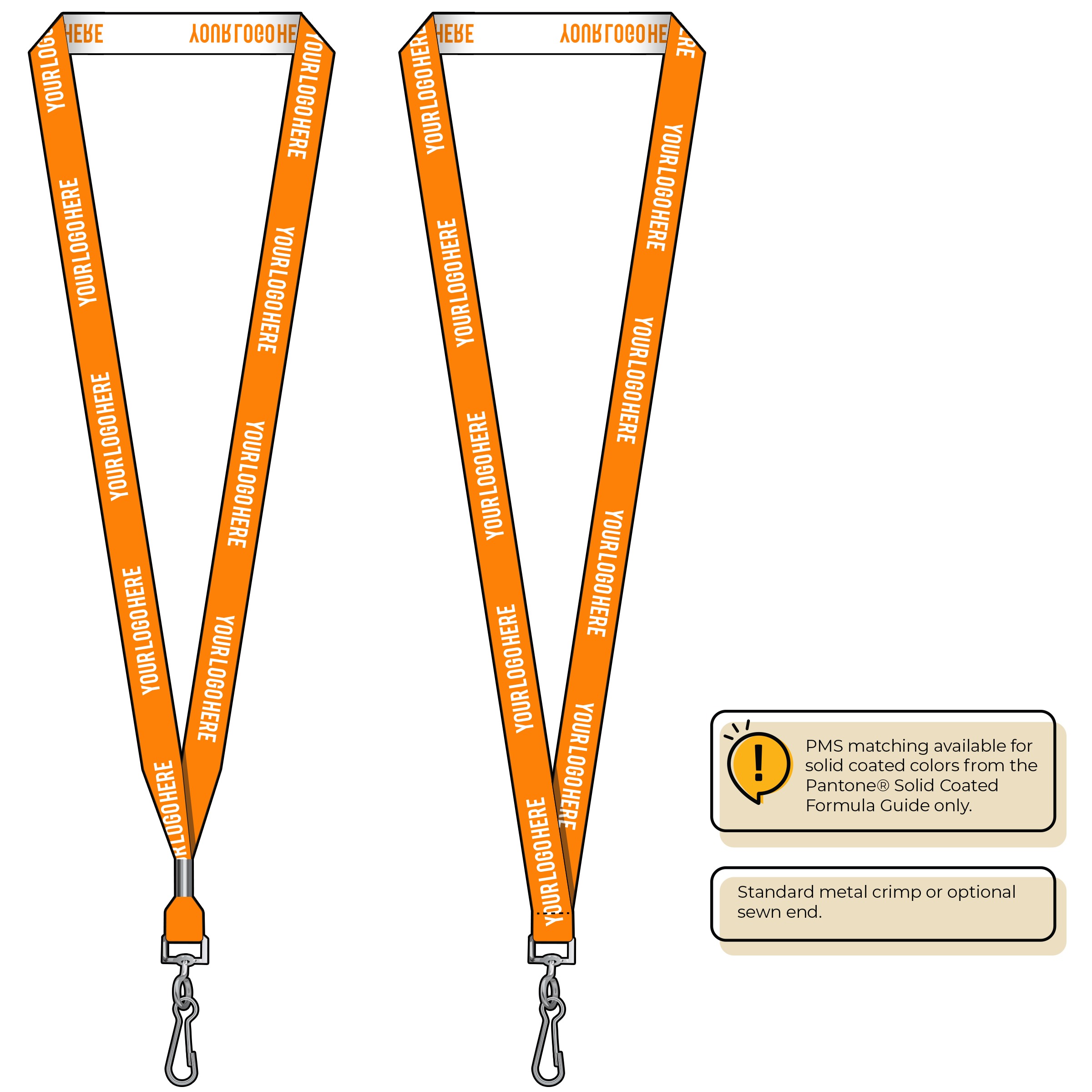 BH0022 | 5/8" Woven Lanyards :: STANDARD END ATTACHMENTS