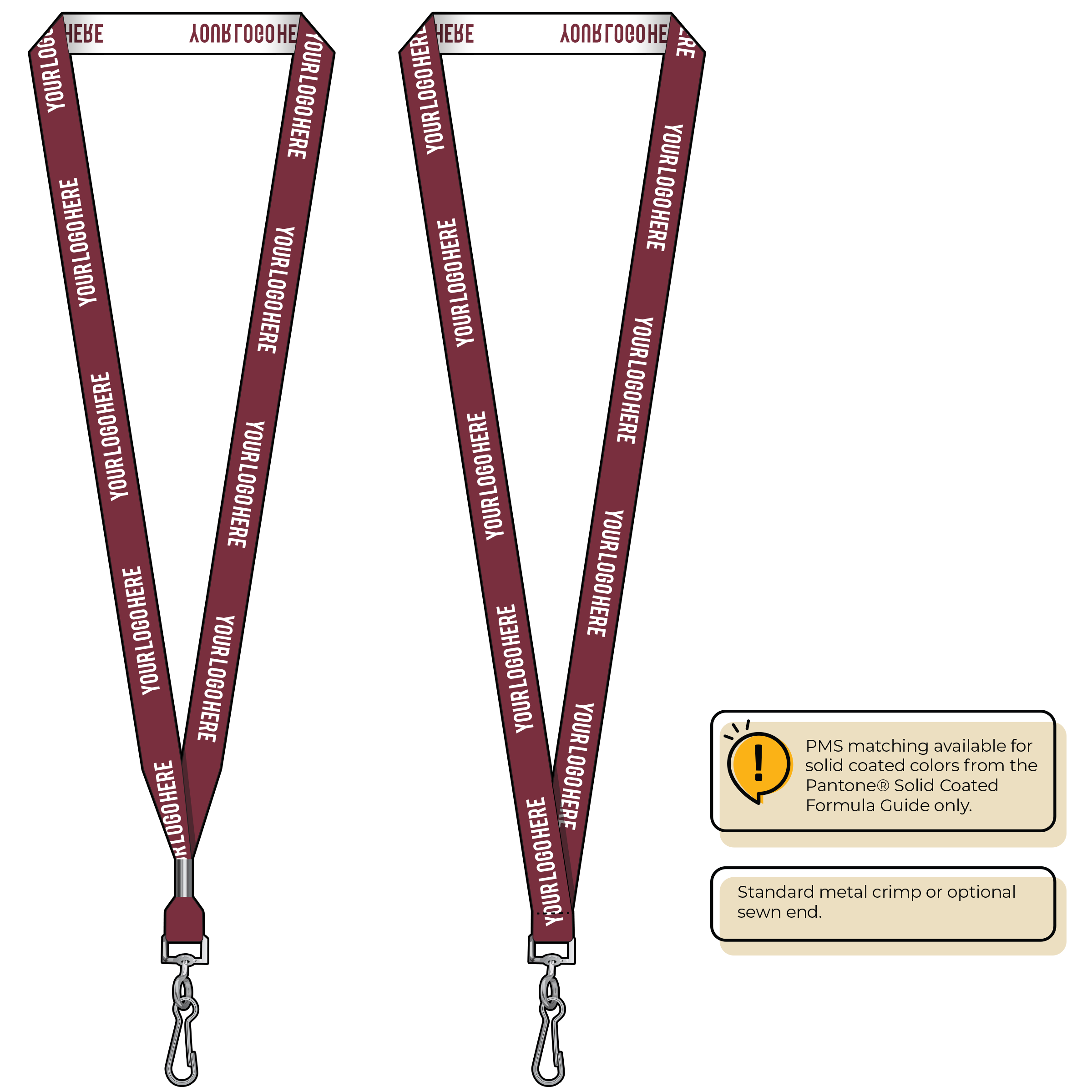 BH0022 | 5/8" Woven Lanyards :: STANDARD END ATTACHMENTS