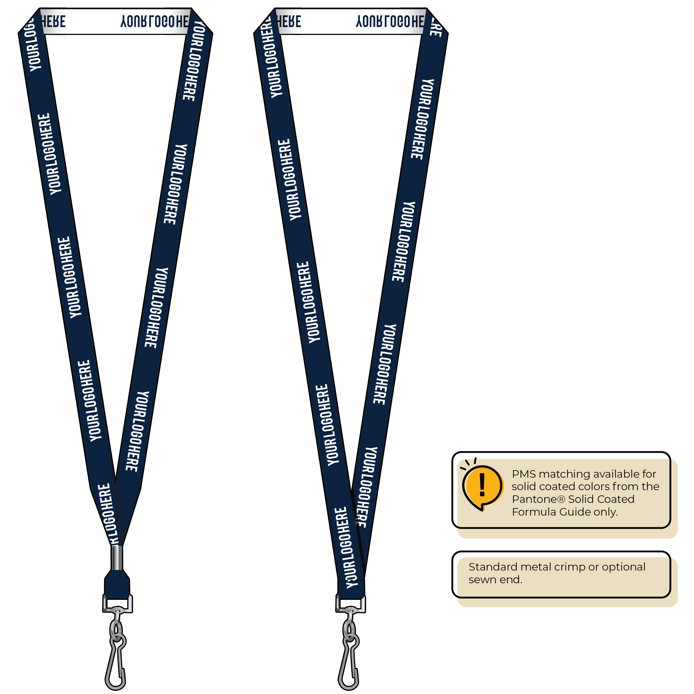 BH0022 | 5/8" Woven Lanyards :: STANDARD END ATTACHMENTS