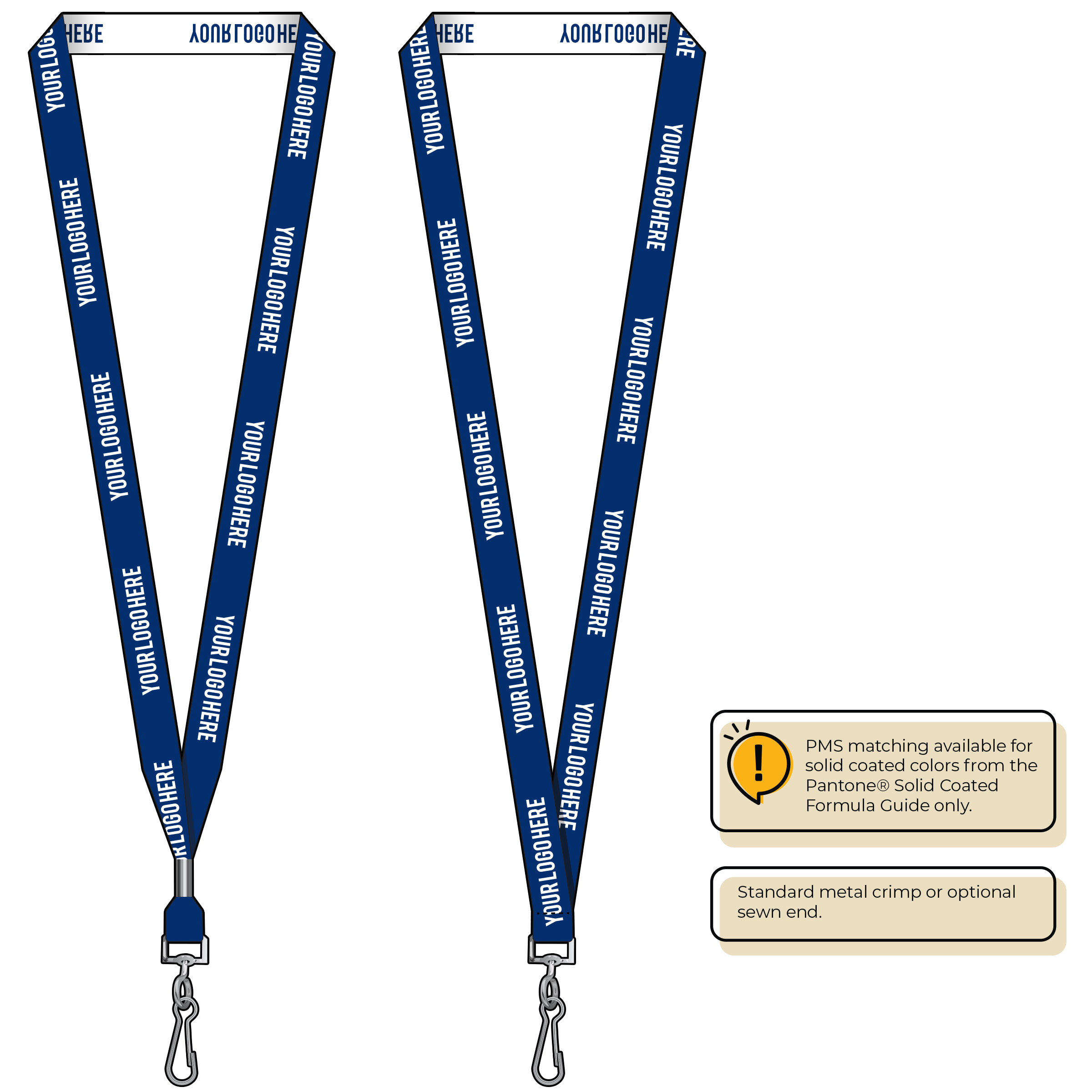 BH0022 | 5/8" Woven Lanyards :: STANDARD END ATTACHMENTS