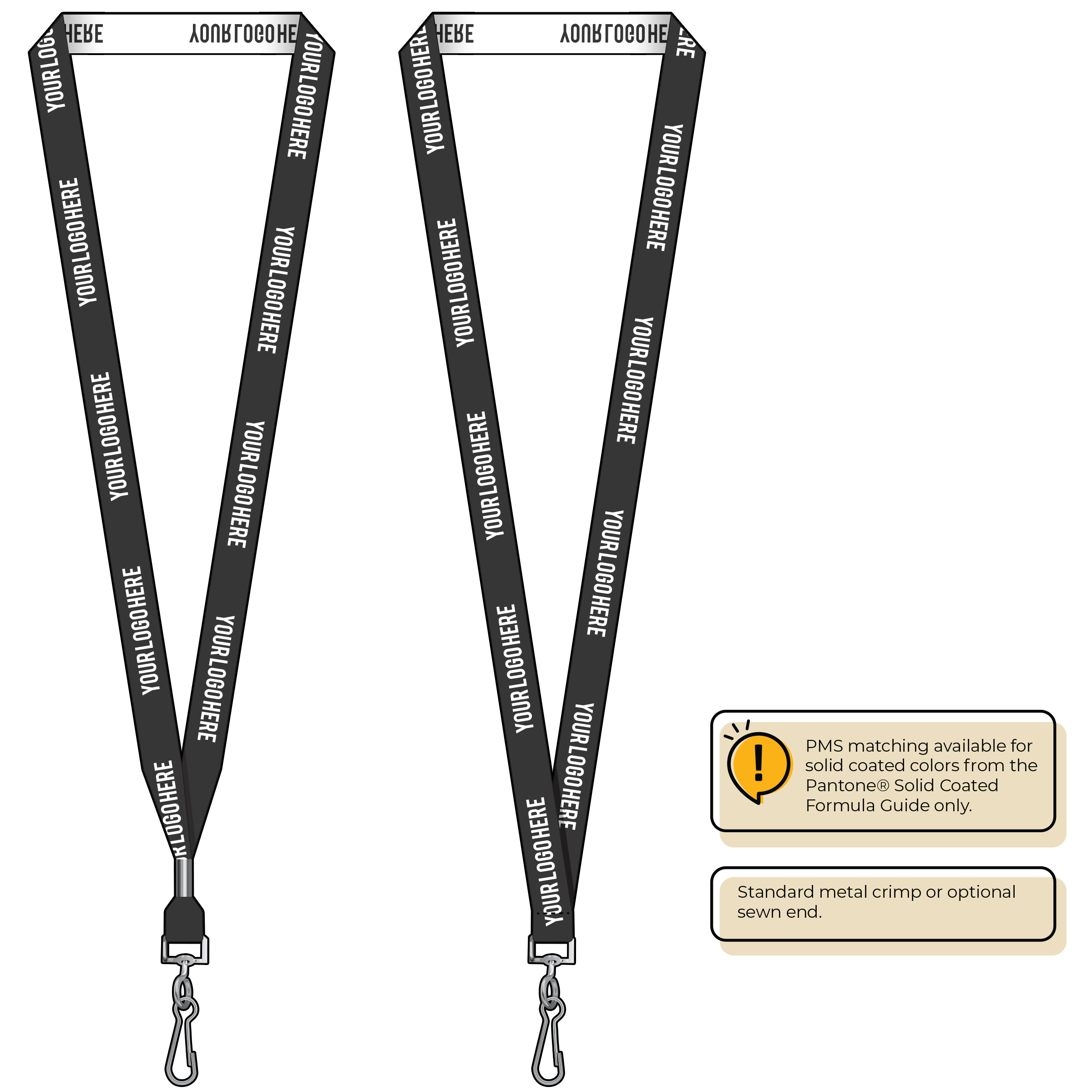 BH0022 | 5/8" Woven Lanyards :: STANDARD END ATTACHMENTS