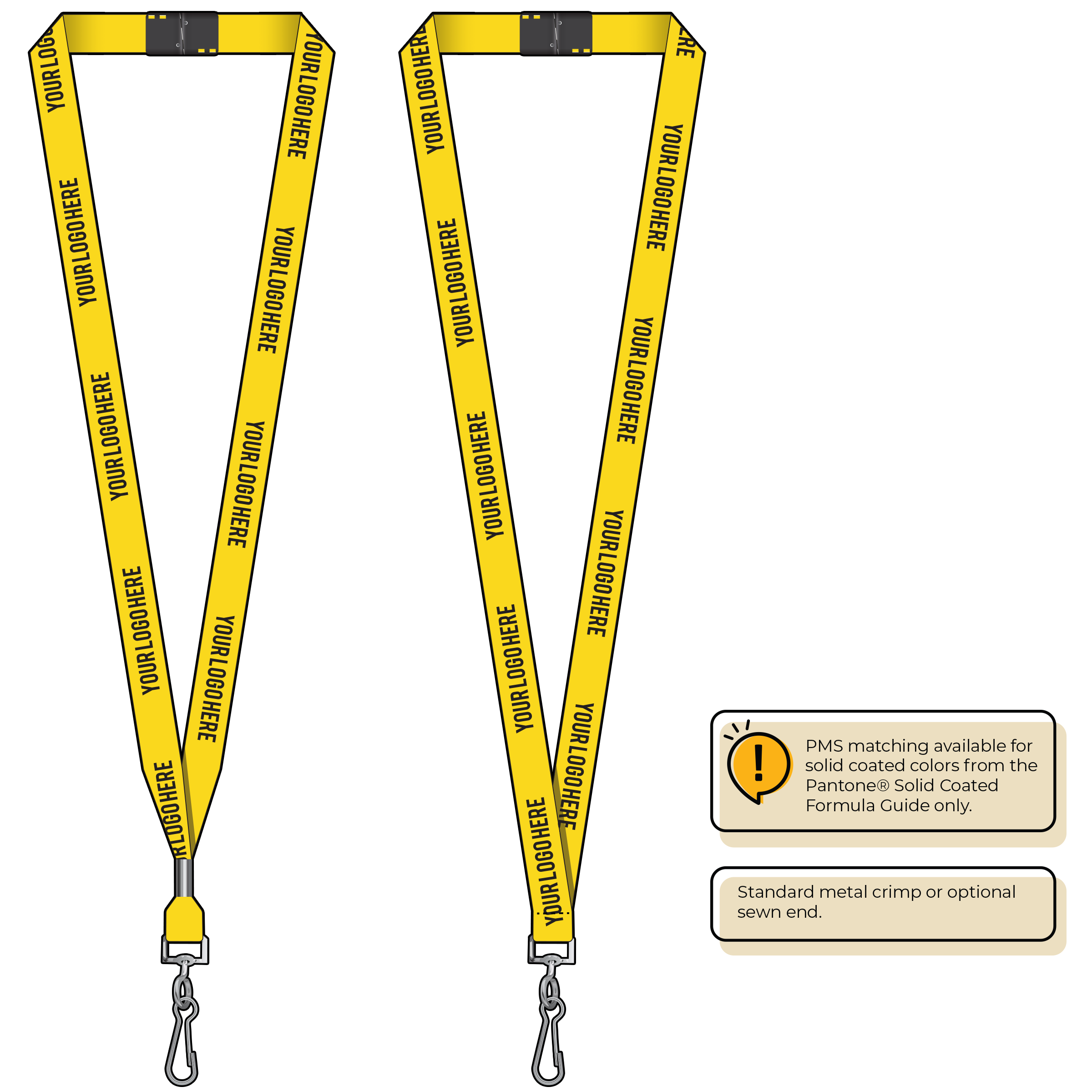 BH0012 | 5/8" MicroWeave Silkscreen Lanyards :: STANDARD END ATTACHMENTS