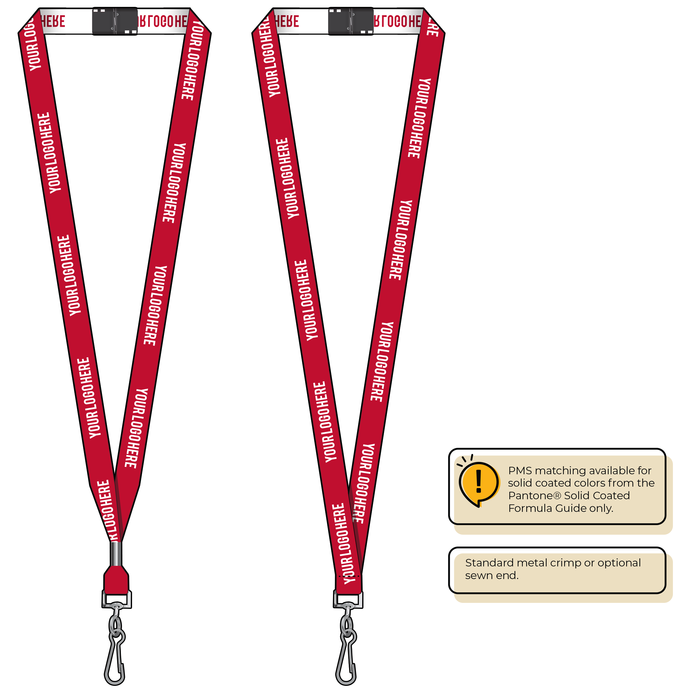 BH0022 | 5/8" Woven Lanyards :: STANDARD END ATTACHMENTS