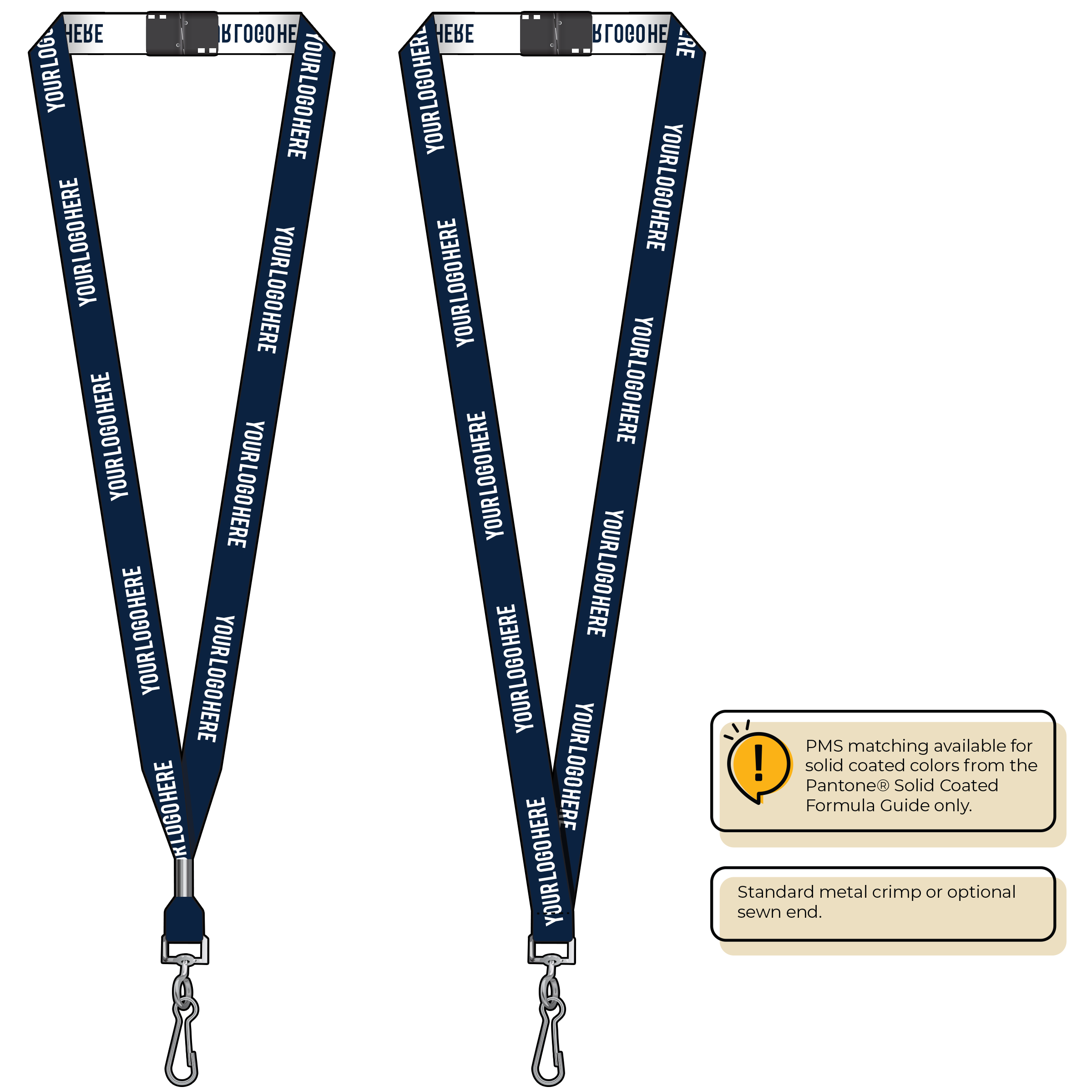 BH0022 | 5/8" Woven Lanyards :: STANDARD END ATTACHMENTS