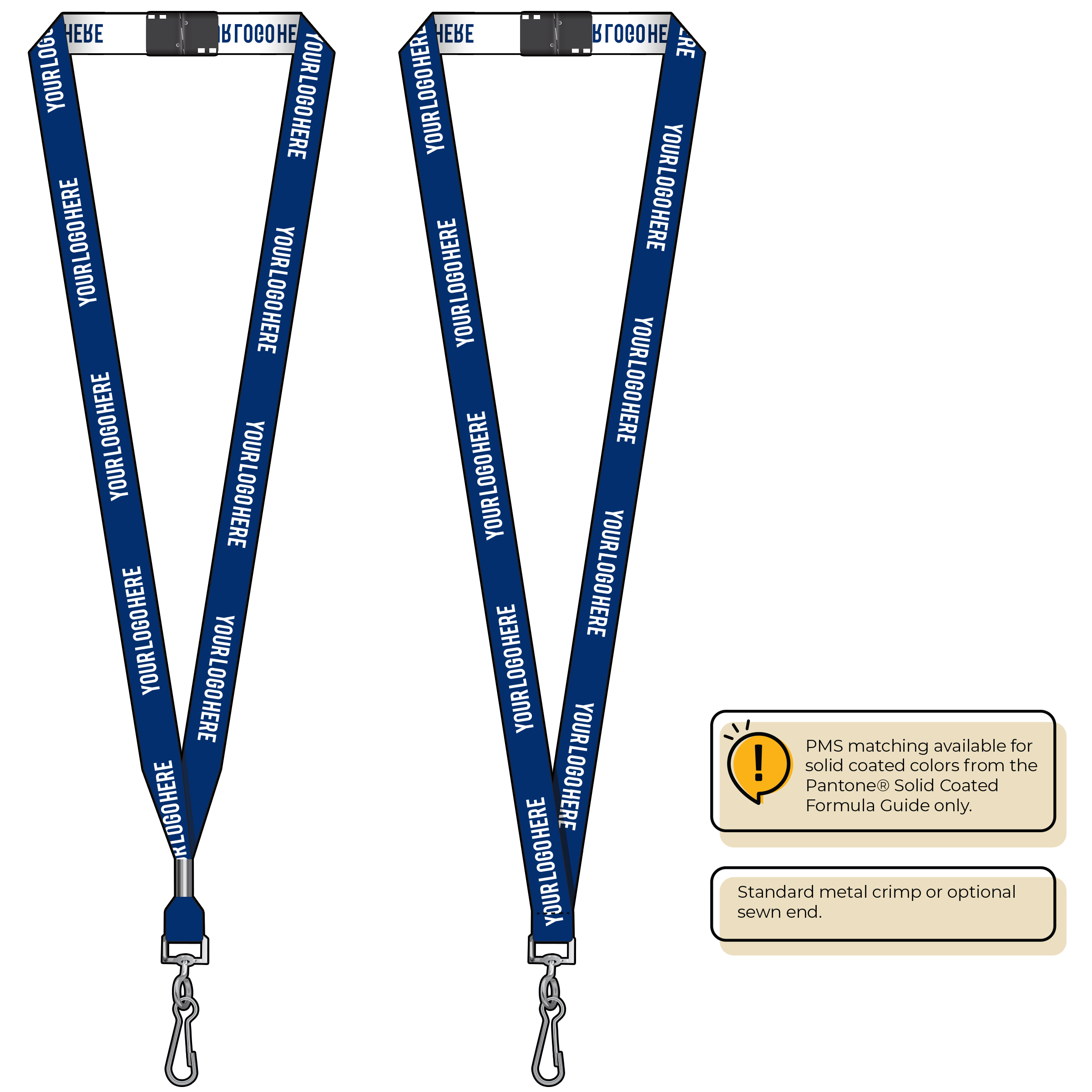 BH0022 | 5/8" Woven Lanyards :: STANDARD END ATTACHMENTS