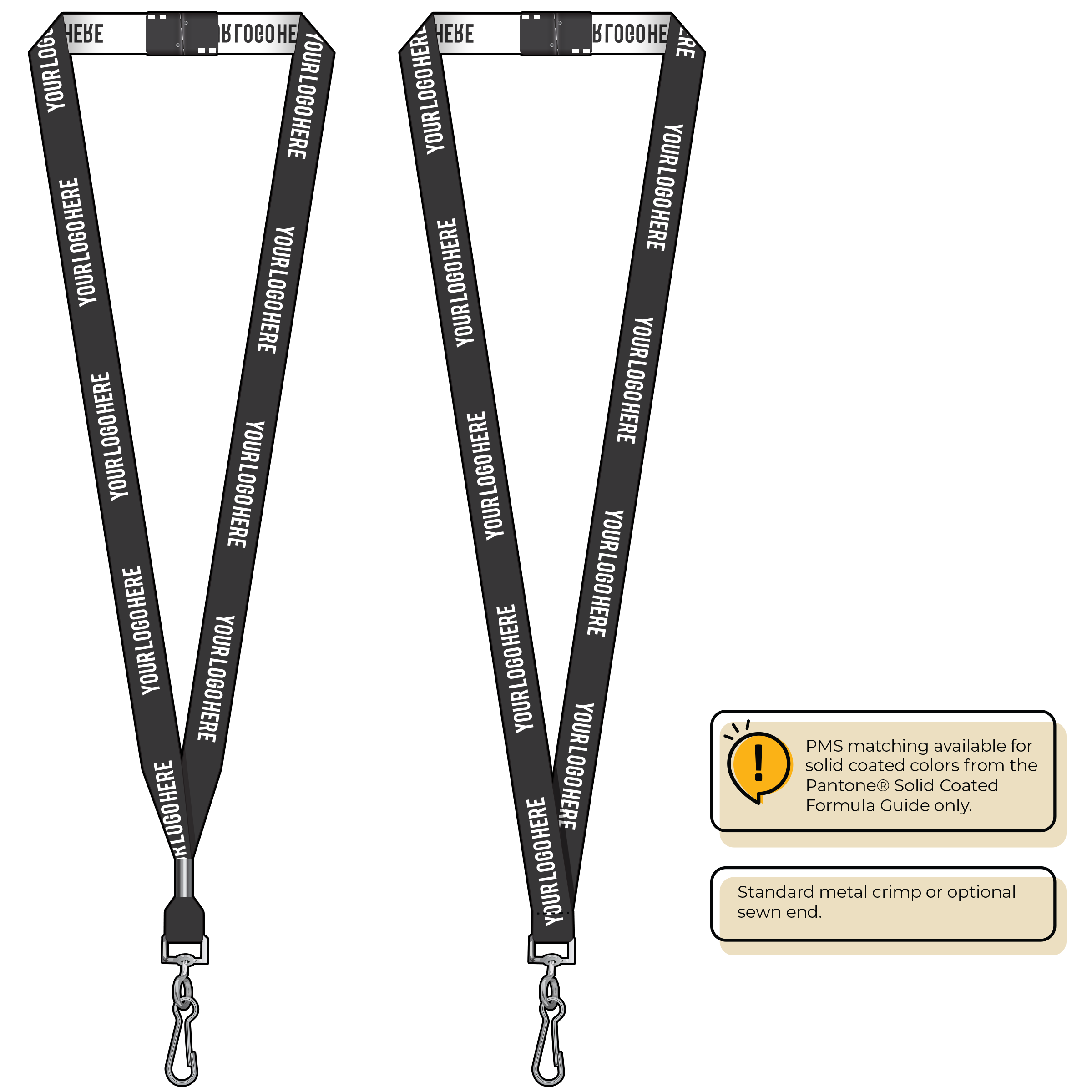 BH0022 | 5/8" Woven Lanyards :: STANDARD END ATTACHMENTS