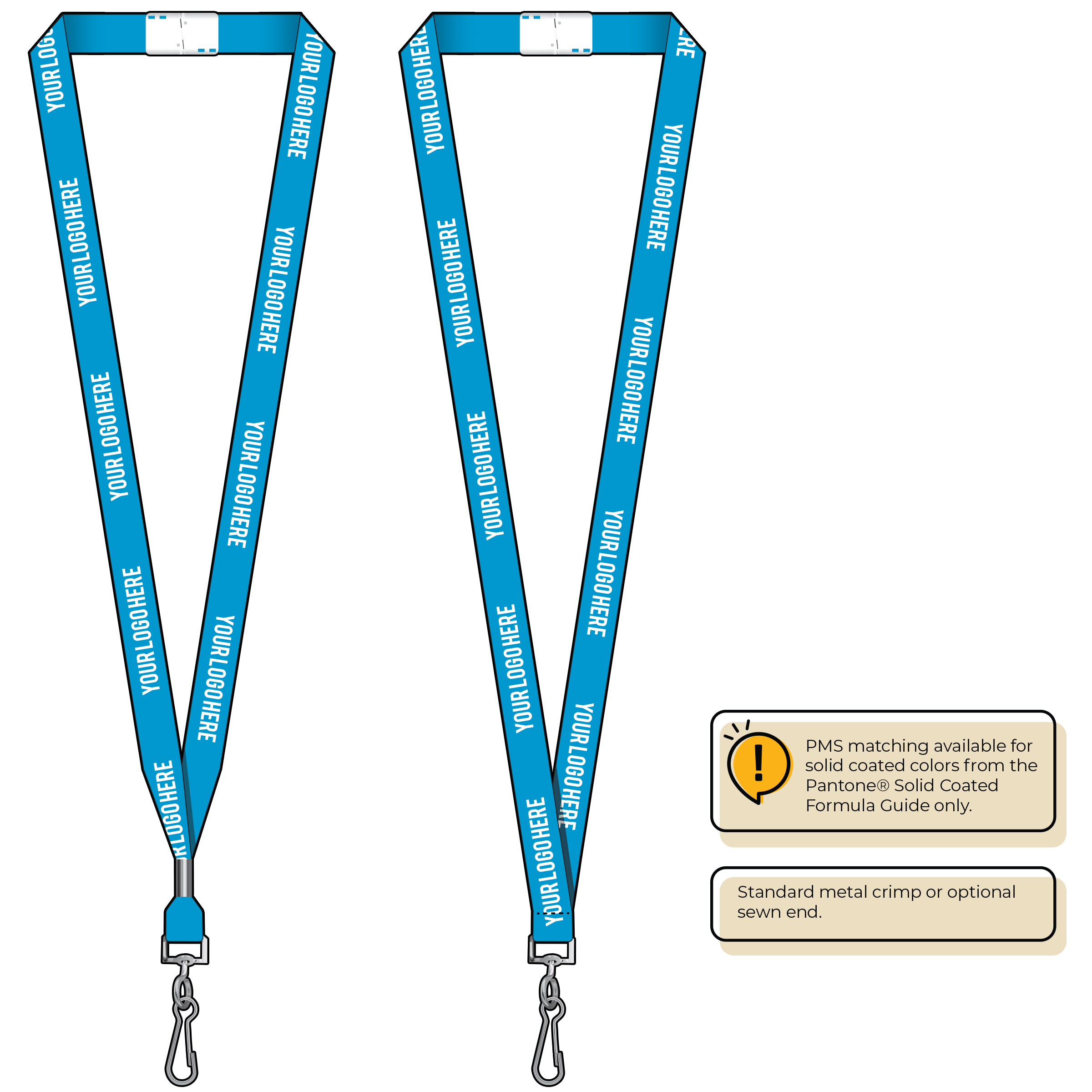BHN012 | 5/8" Neon MicroWeave Silkscreen Lanyards :: STANDARD END ATTACHMENTS