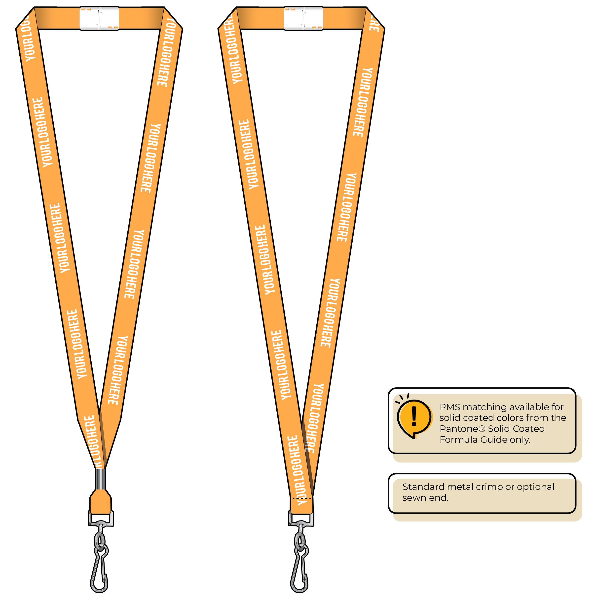 BHN012 | 5/8" Neon MicroWeave Silkscreen Lanyards :: STANDARD END ATTACHMENTS