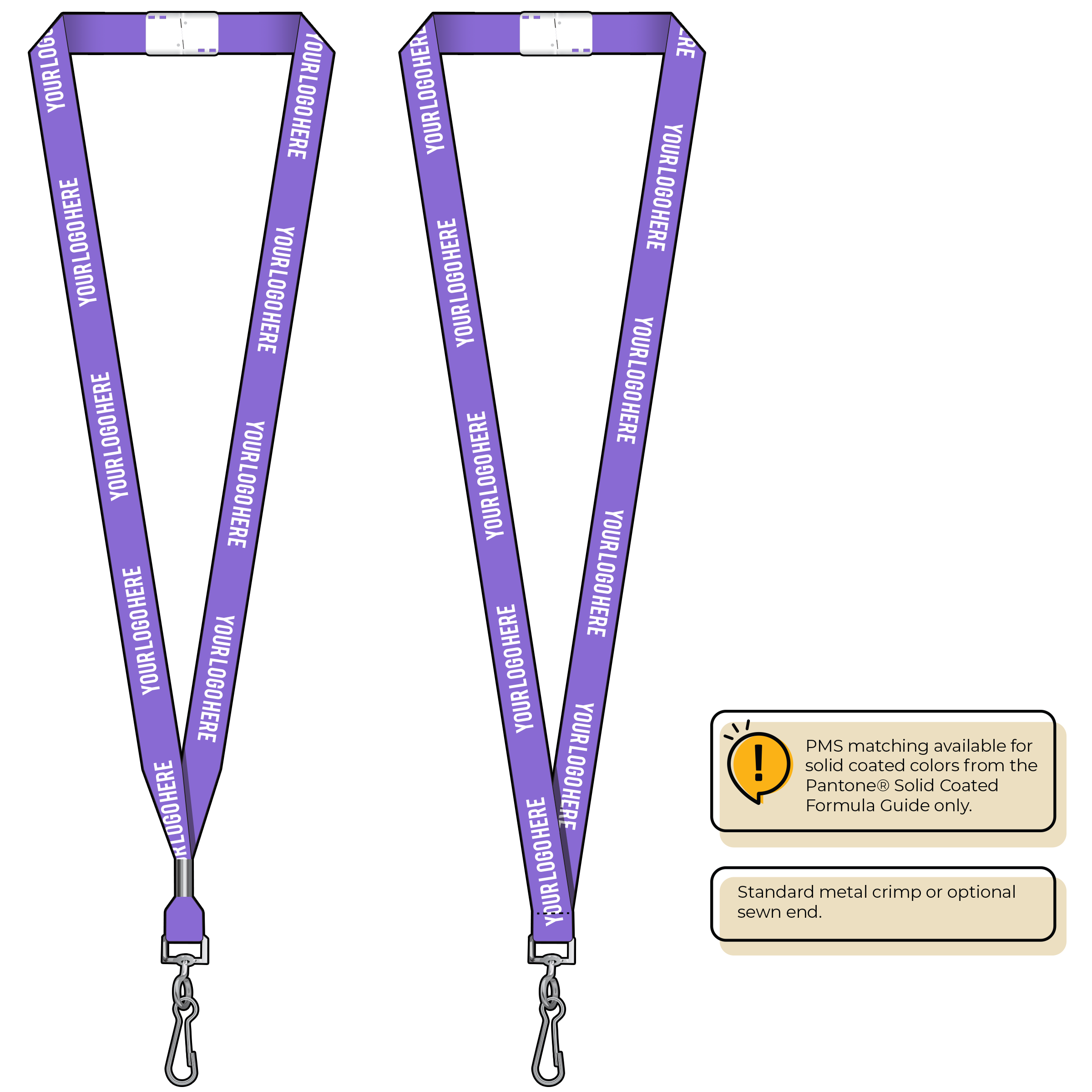 BHN012 | 5/8" Neon MicroWeave Silkscreen Lanyards :: STANDARD END ATTACHMENTS