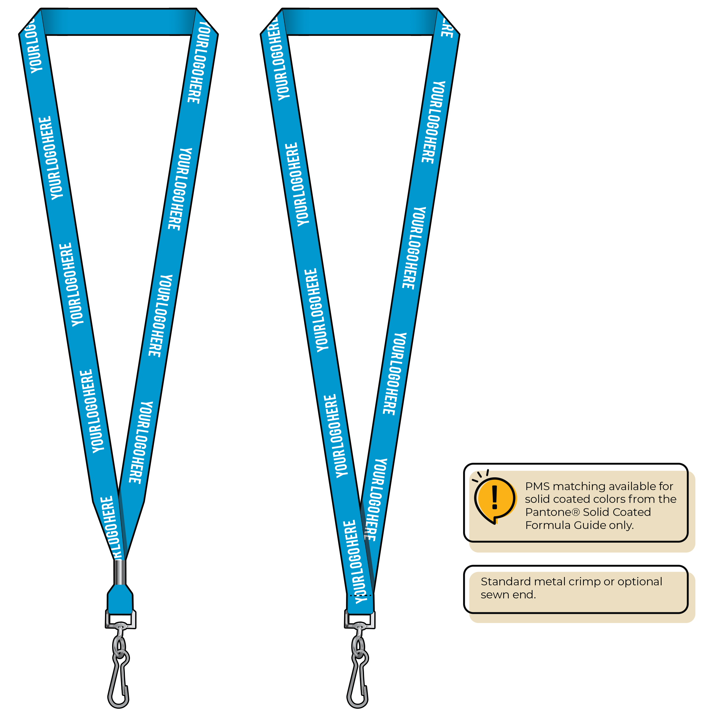 BHN012 | 5/8" Neon MicroWeave Silkscreen Lanyards :: STANDARD END ATTACHMENTS