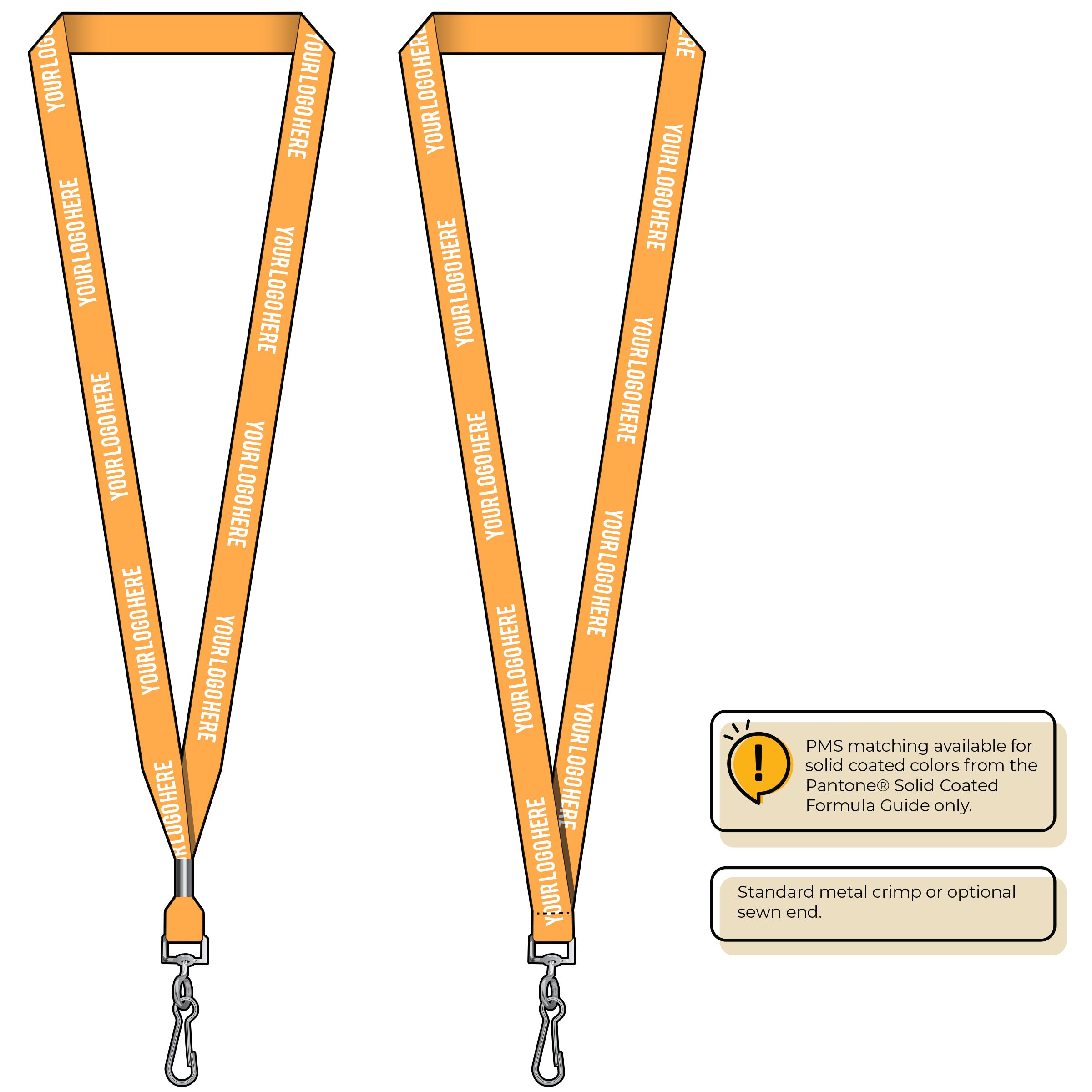 BHN012 | 5/8" Neon MicroWeave Silkscreen Lanyards :: STANDARD END ATTACHMENTS