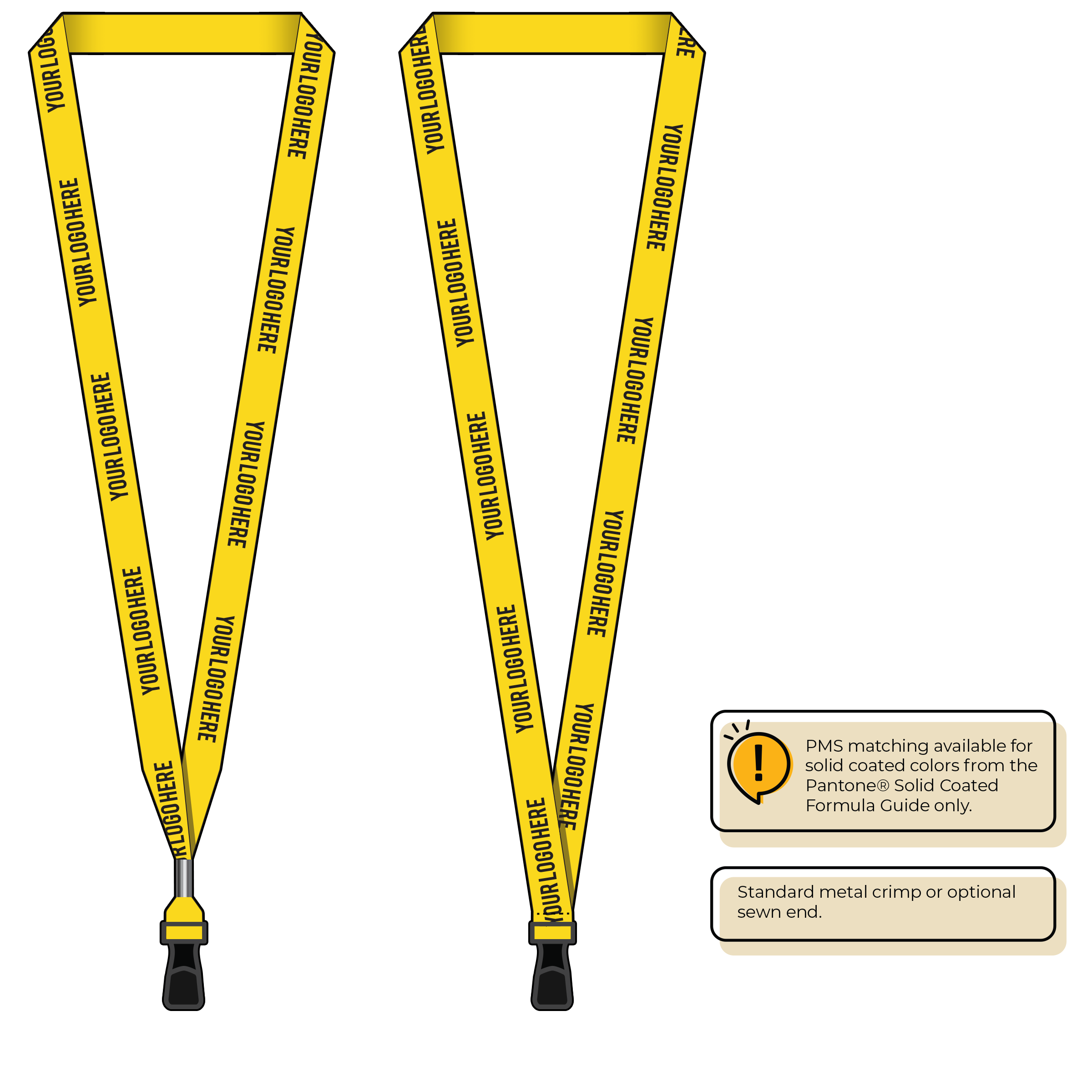 BH0012 | 5/8" MicroWeave Silkscreen Lanyards :: STANDARD END ATTACHMENTS