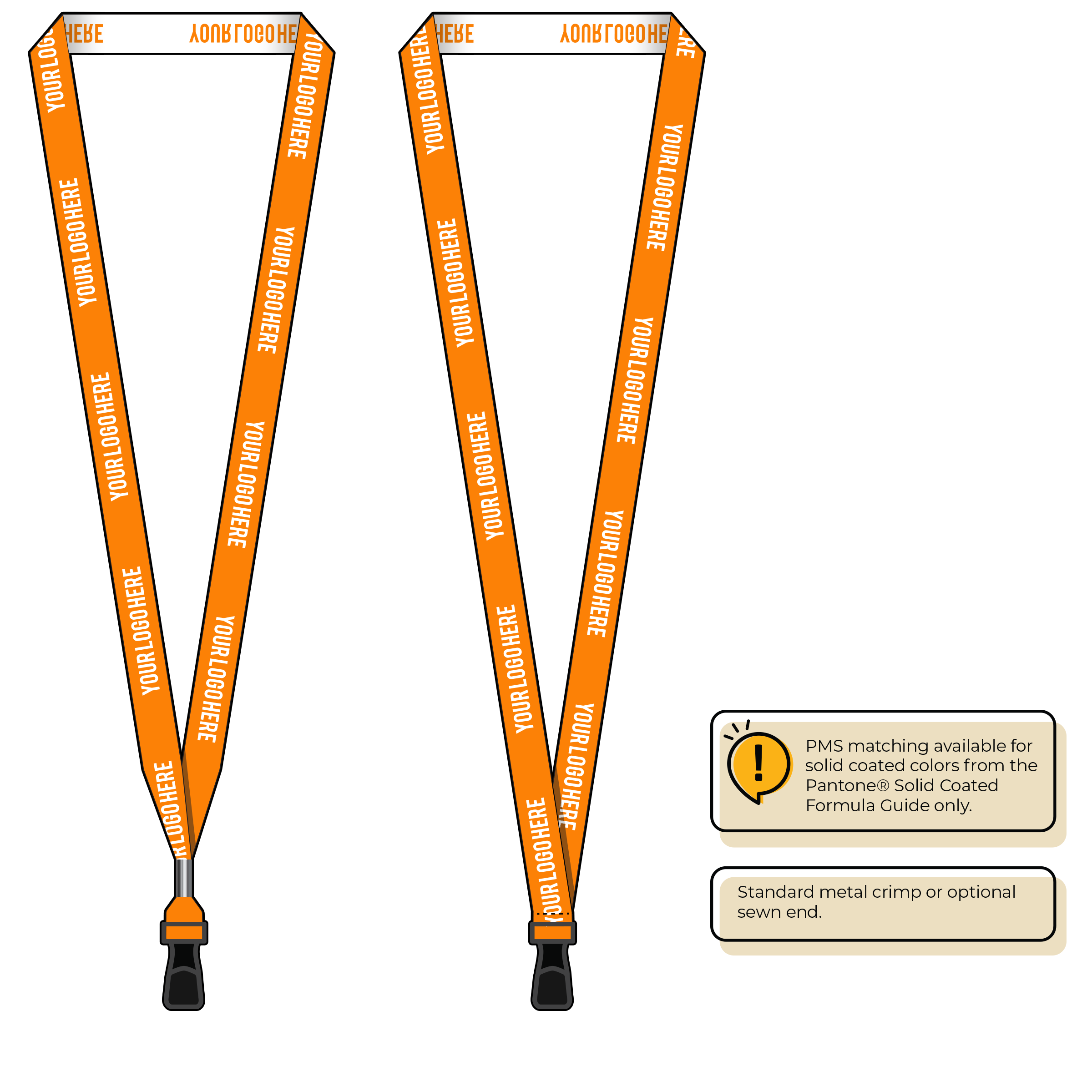 BH0022 | 5/8" Woven Lanyards :: STANDARD END ATTACHMENTS