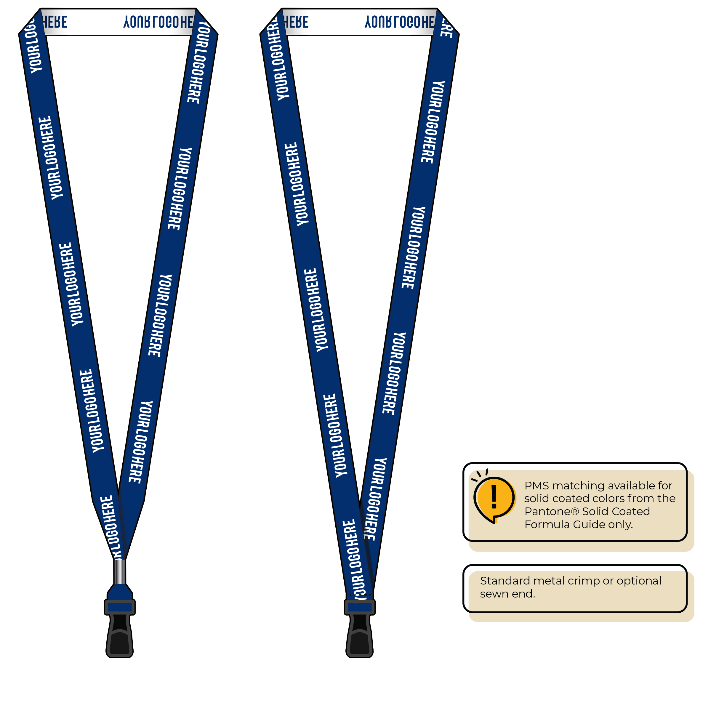 BH0022 | 5/8" Woven Lanyards :: STANDARD END ATTACHMENTS