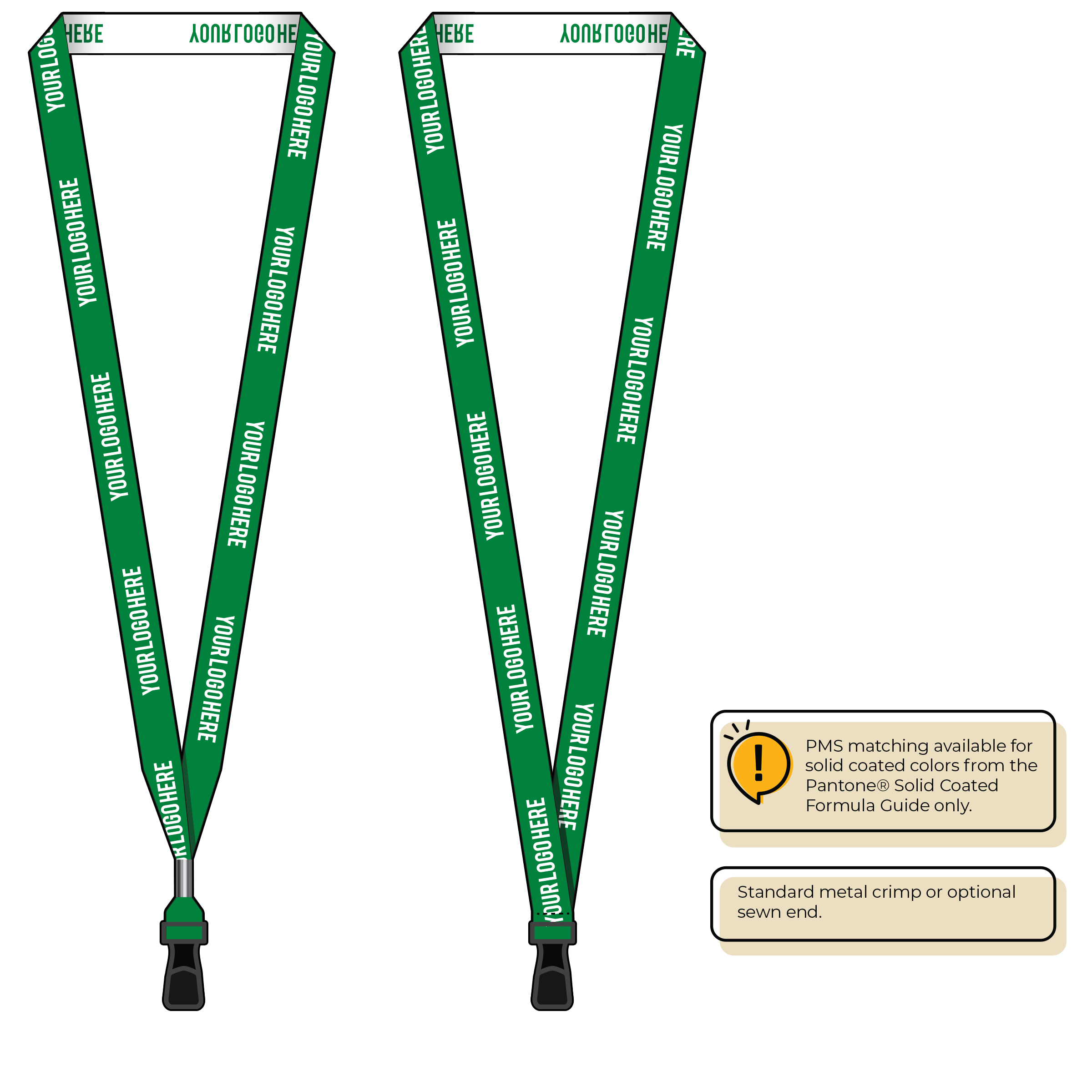 BH0022 | 5/8" Woven Lanyards :: STANDARD END ATTACHMENTS