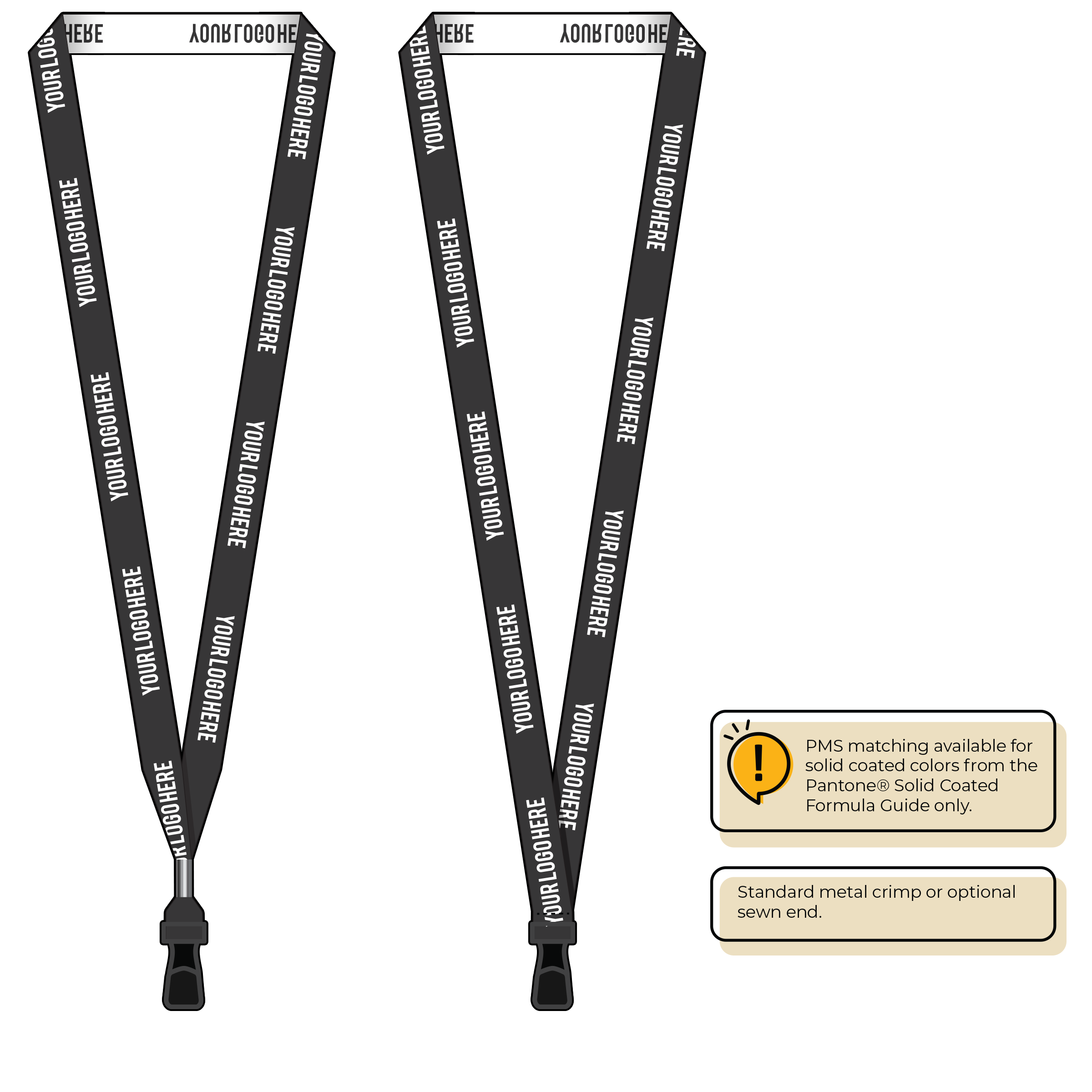 BH0022 | 5/8" Woven Lanyards :: STANDARD END ATTACHMENTS