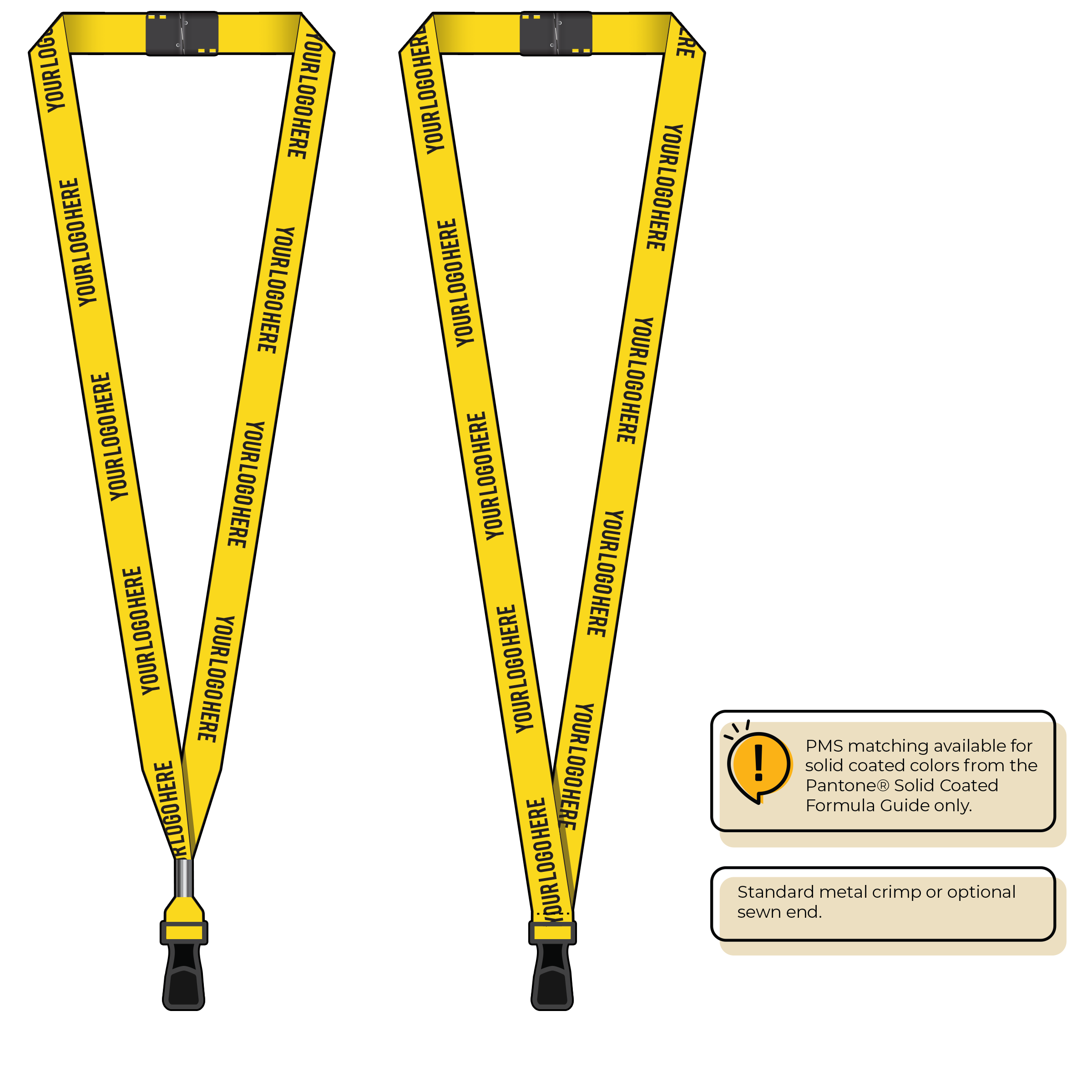 BH0012 | 5/8" MicroWeave Silkscreen Lanyards :: STANDARD END ATTACHMENTS