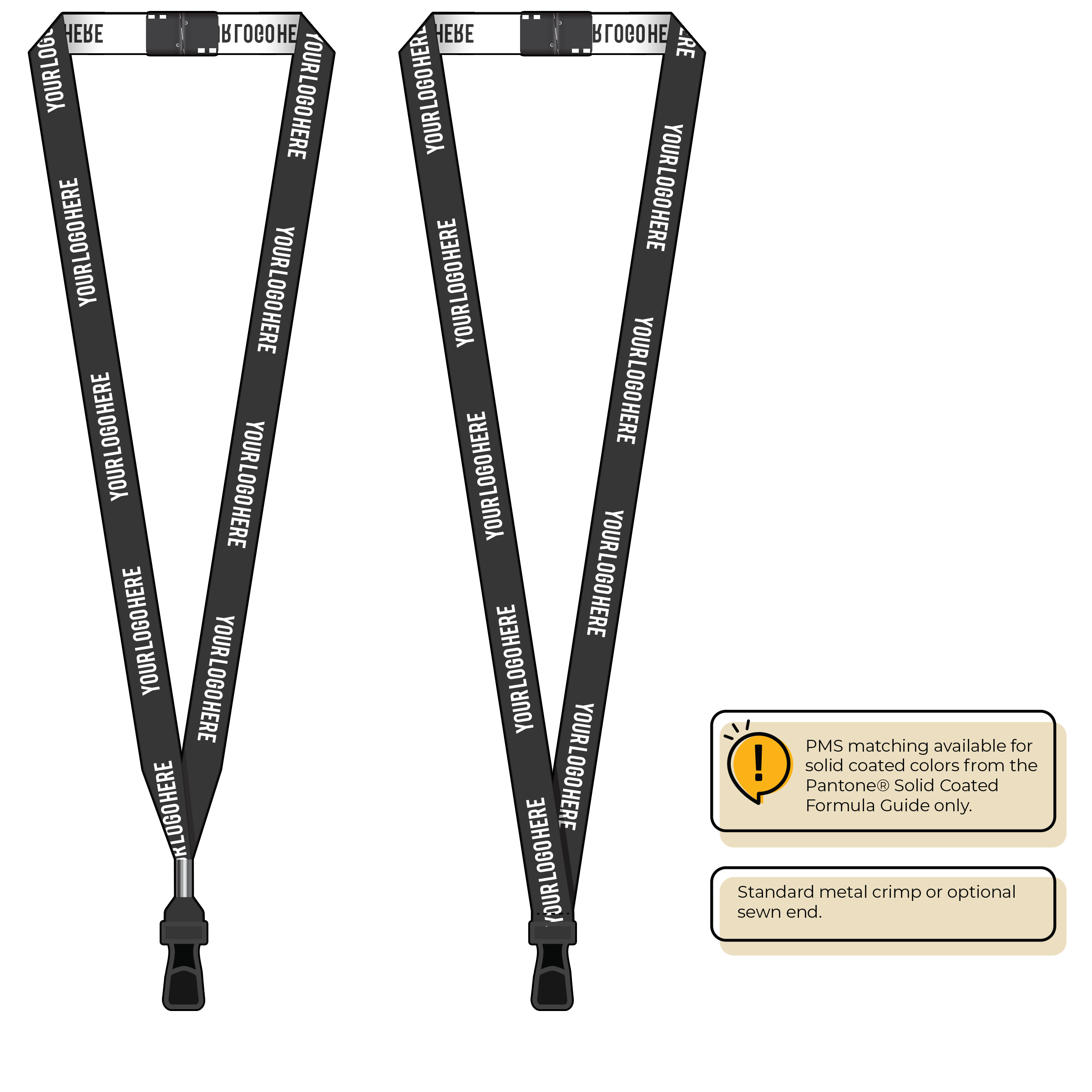 BH0022 | 5/8" Woven Lanyards :: STANDARD END ATTACHMENTS