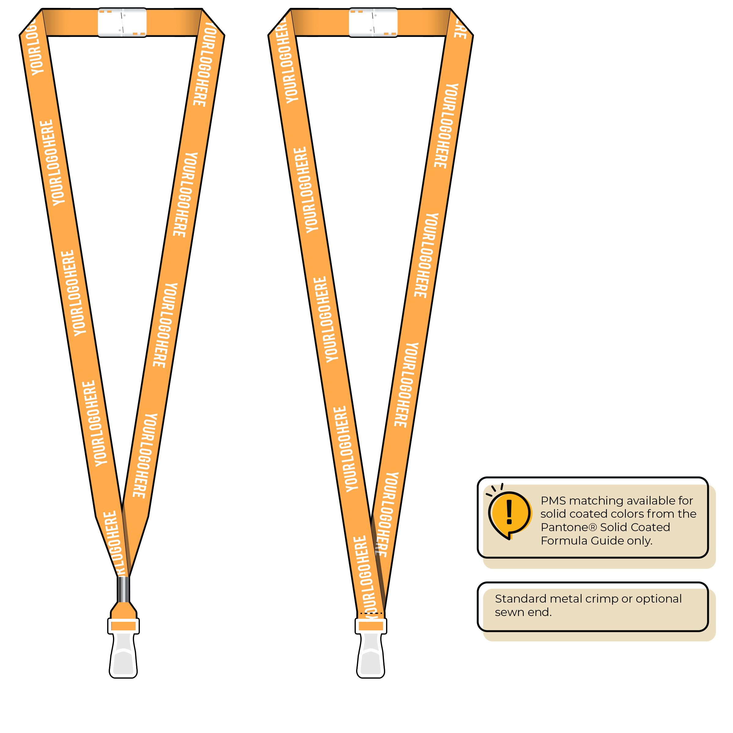 BHN012 | 5/8" Neon MicroWeave Silkscreen Lanyards :: STANDARD END ATTACHMENTS