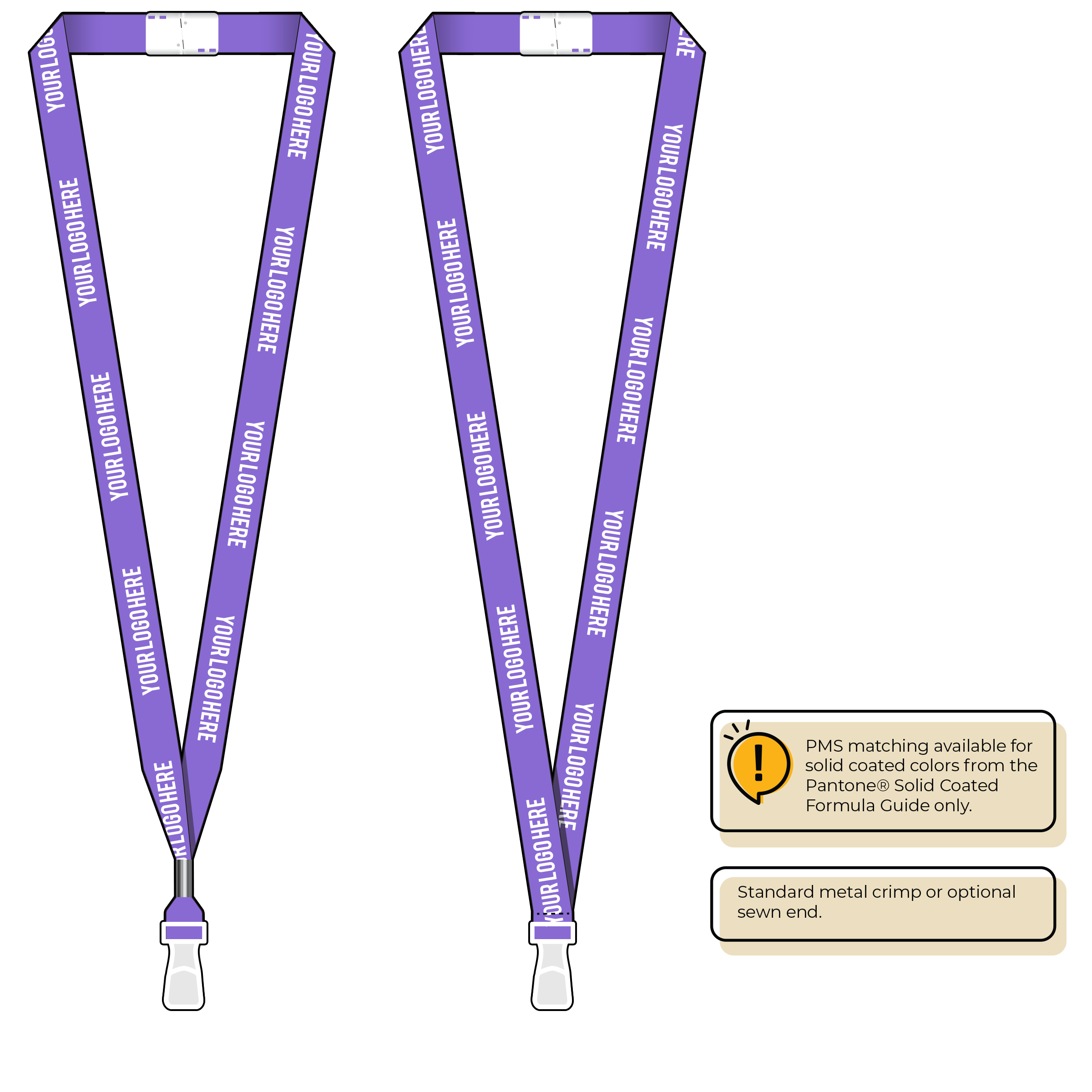 BHN012 | 5/8" Neon MicroWeave Silkscreen Lanyards :: STANDARD END ATTACHMENTS