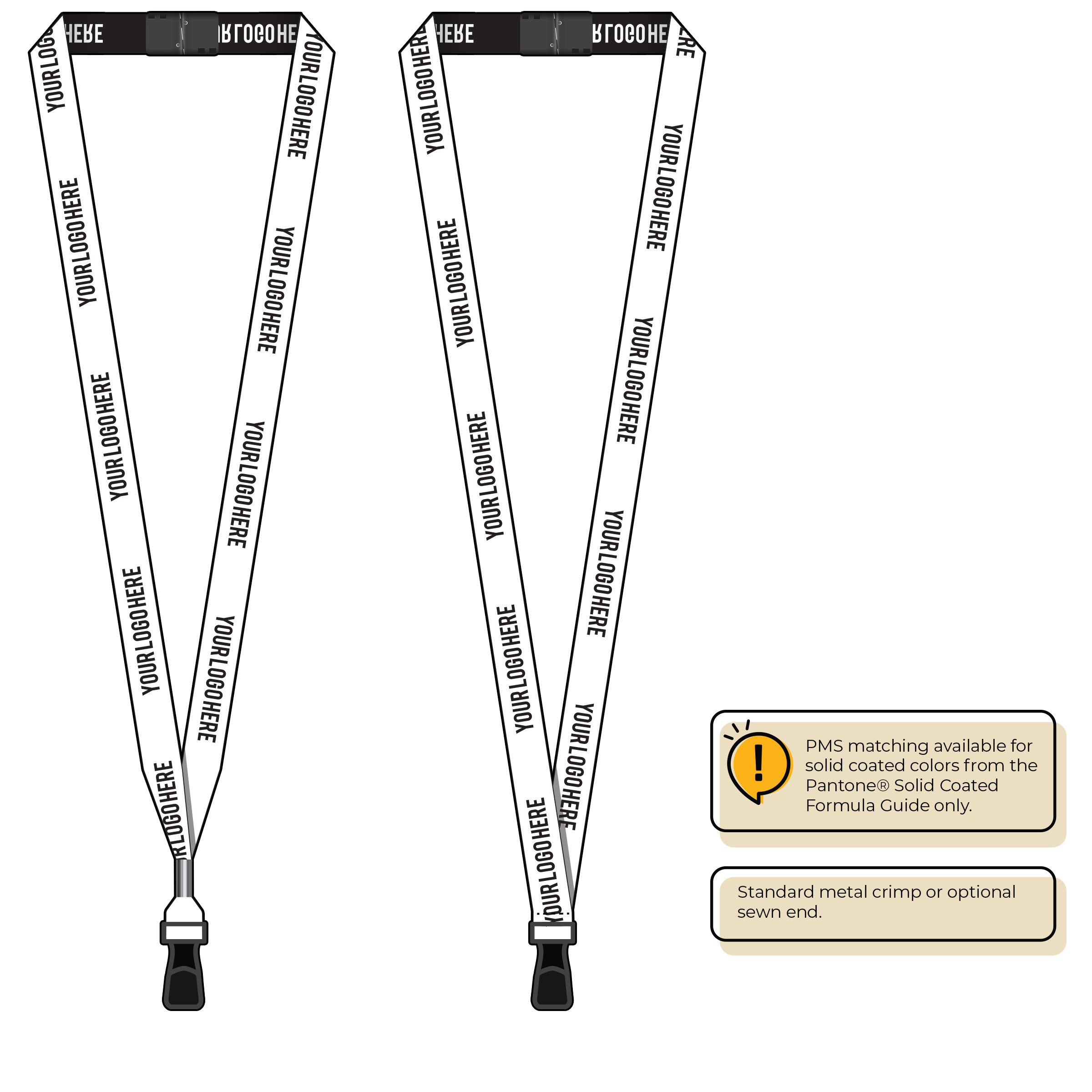 BH0022 | 5/8" Woven Lanyards :: STANDARD END ATTACHMENTS