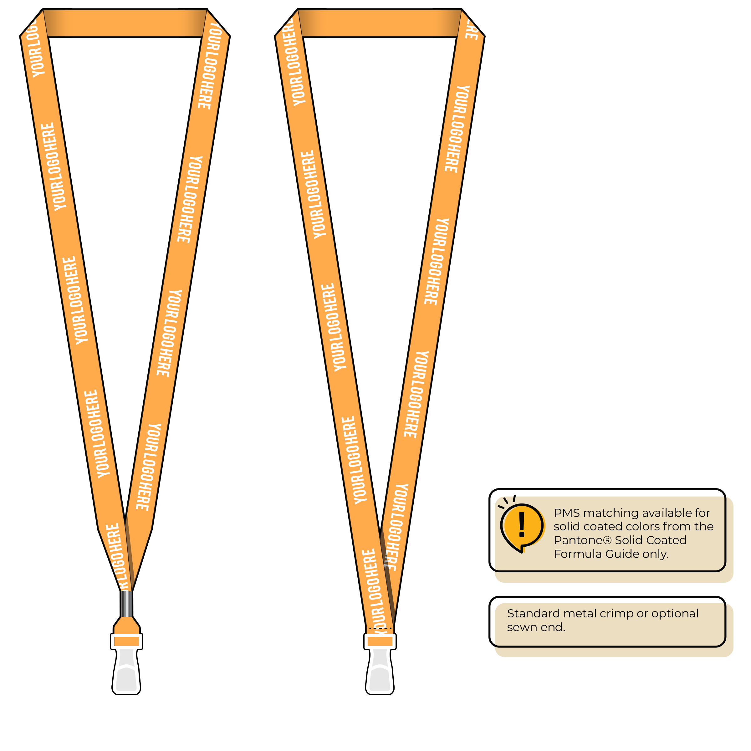 BHN012 | 5/8" Neon MicroWeave Silkscreen Lanyards :: STANDARD END ATTACHMENTS