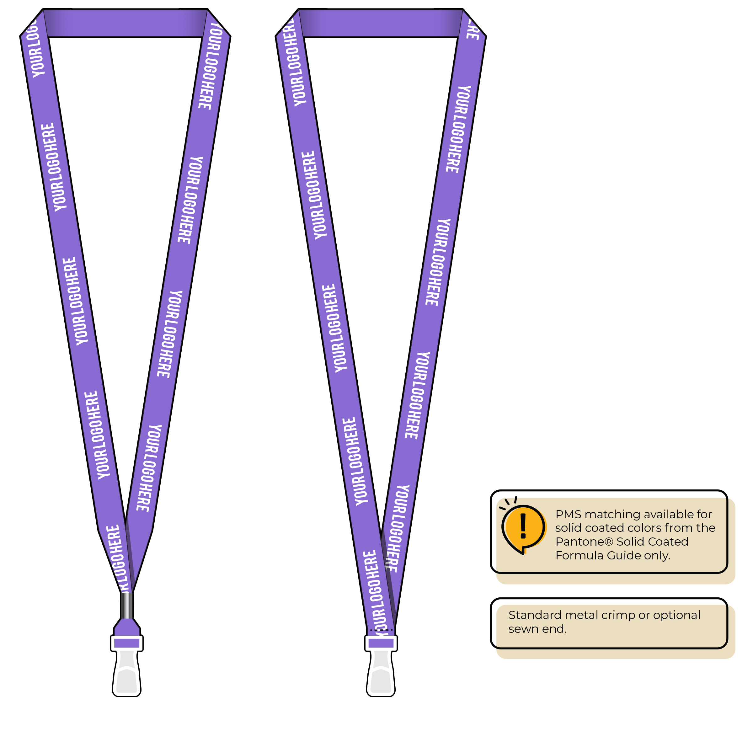 BHN012 | 5/8" Neon MicroWeave Silkscreen Lanyards :: STANDARD END ATTACHMENTS